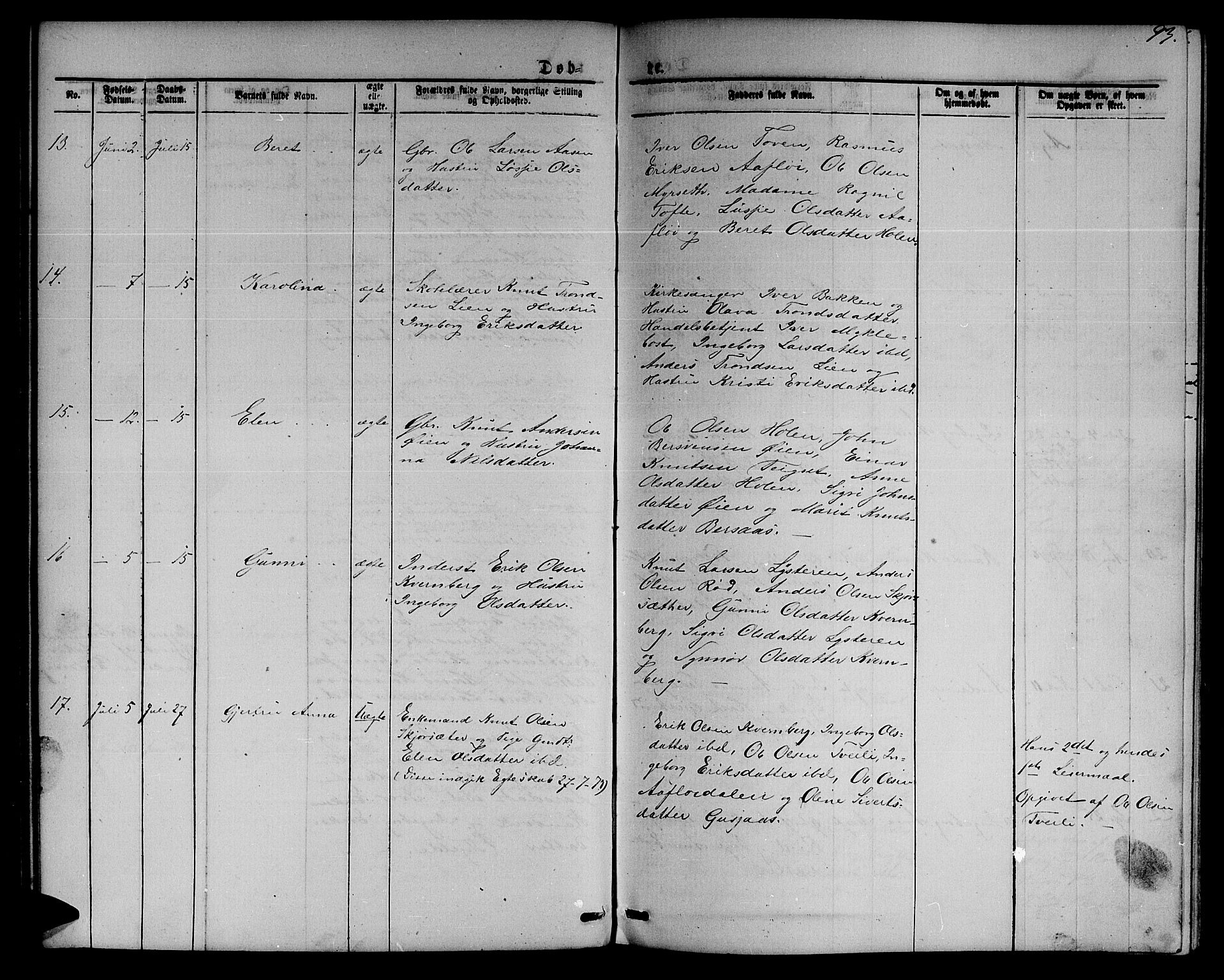 Ministerialprotokoller, klokkerbøker og fødselsregistre - Møre og Romsdal, AV/SAT-A-1454/551/L0630: Parish register (copy) no. 551C02, 1867-1885, p. 93