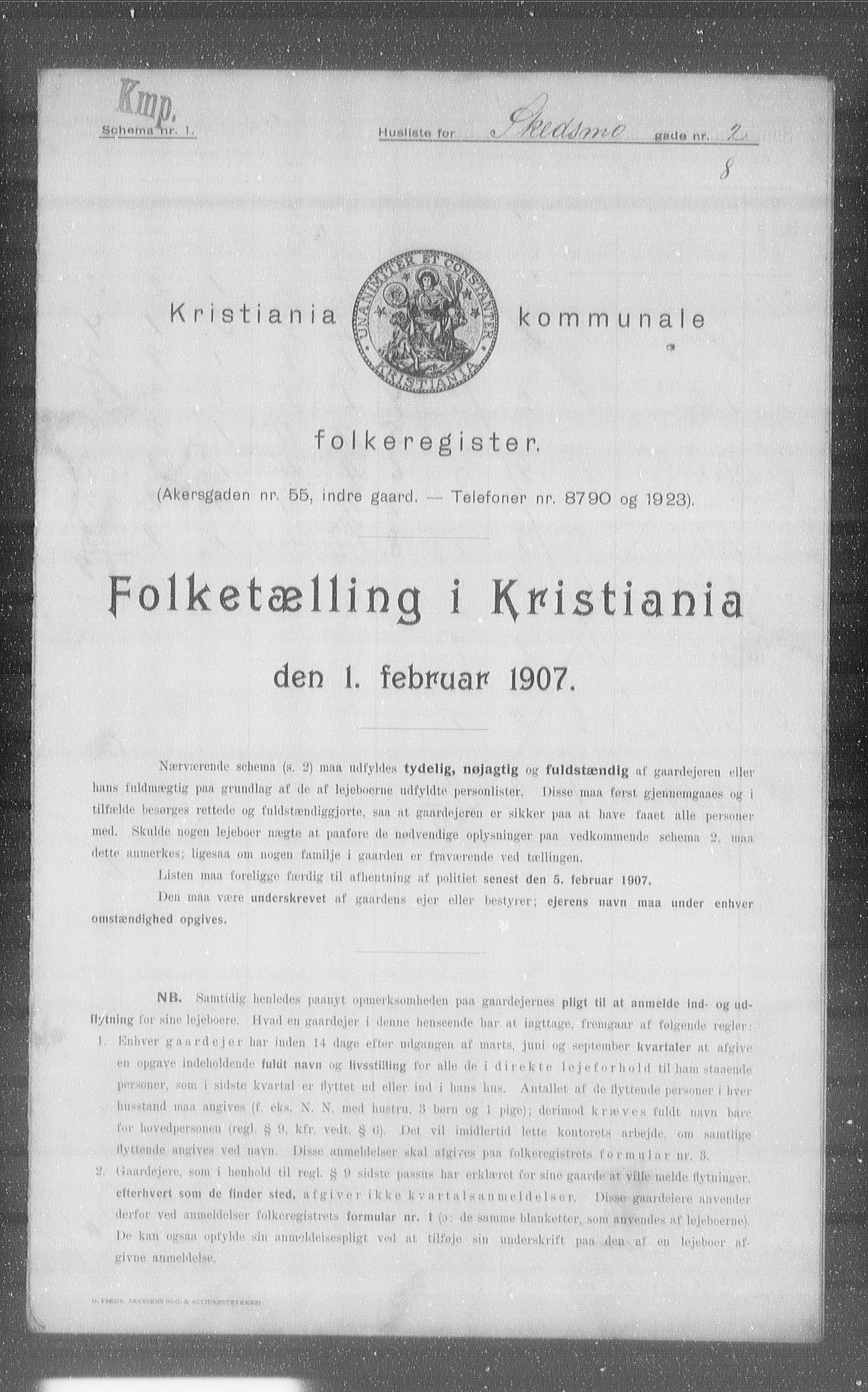 OBA, Municipal Census 1907 for Kristiania, 1907, p. 48637