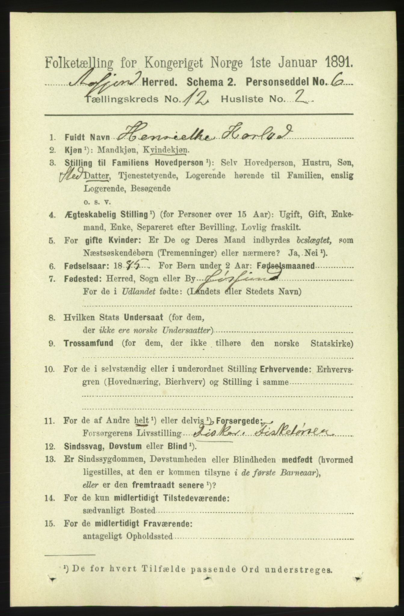 RA, 1891 census for 1630 Åfjord, 1891, p. 3756