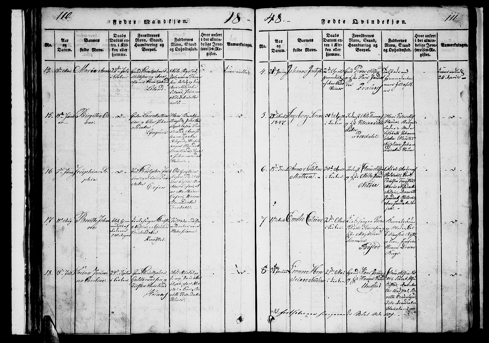 Ministerialprotokoller, klokkerbøker og fødselsregistre - Nordland, AV/SAT-A-1459/880/L1139: Parish register (copy) no. 880C01, 1836-1857, p. 110-111