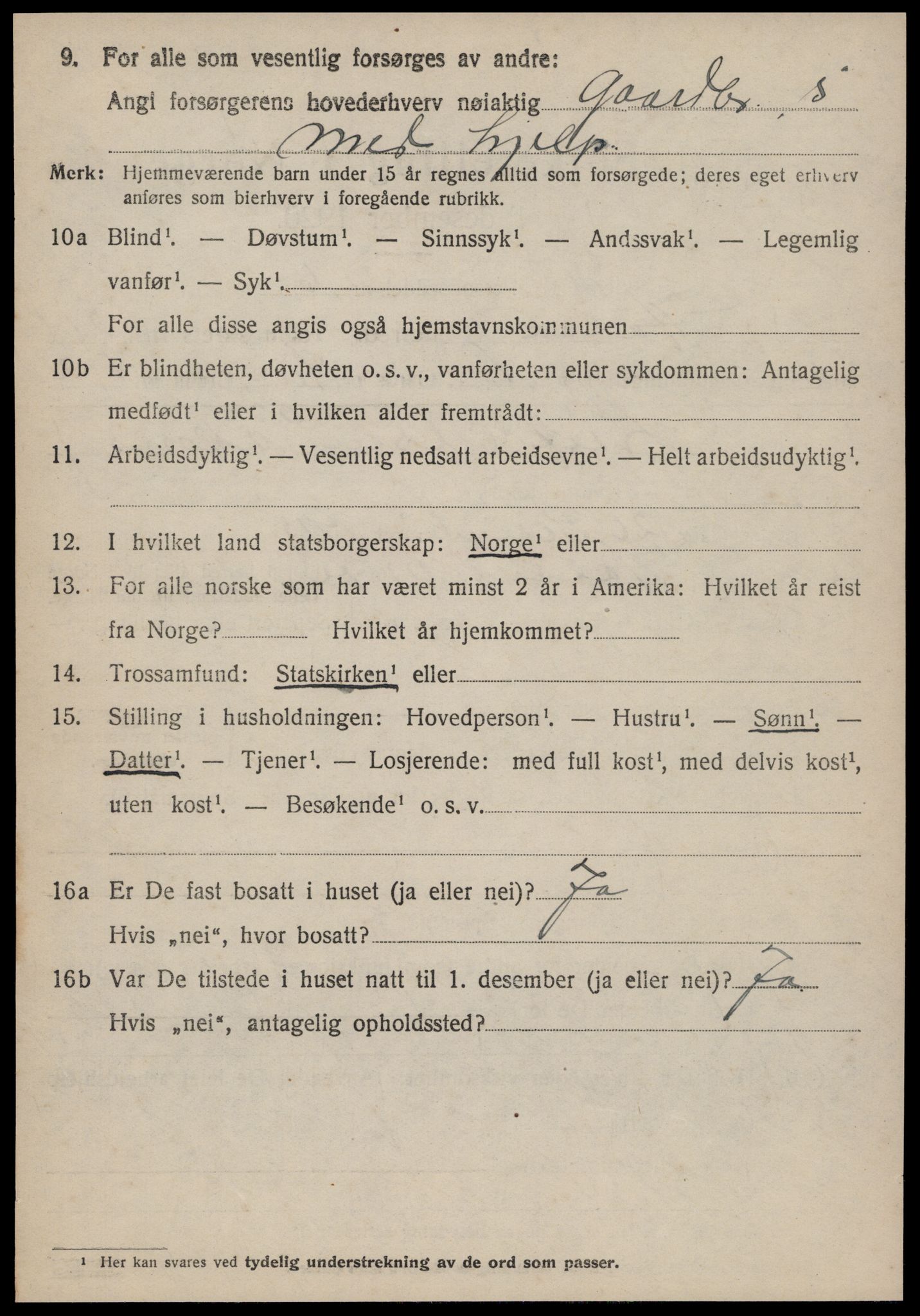 SAT, 1920 census for Halsa, 1920, p. 909