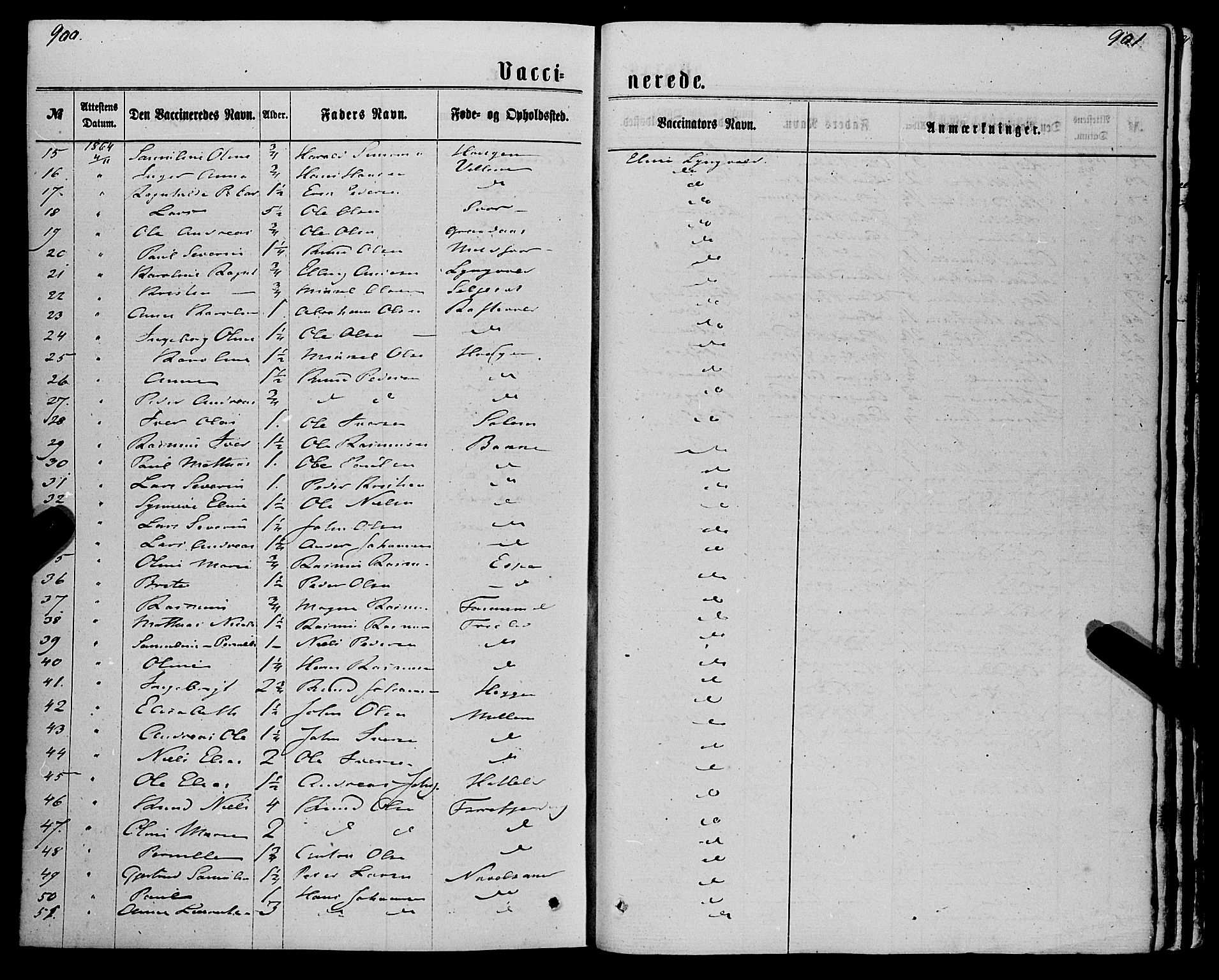 Eid sokneprestembete, AV/SAB-A-82301/H/Haa/Haaa/L0009: Parish register (official) no. A 9, 1861-1868, p. 900-901