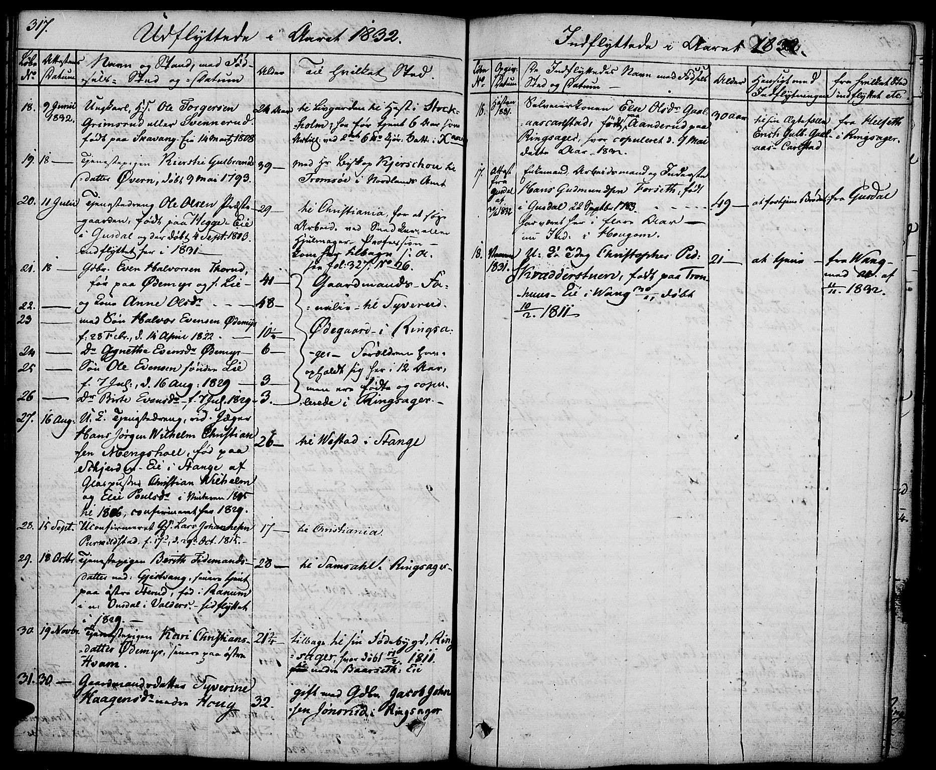 Nes prestekontor, Hedmark, AV/SAH-PREST-020/K/Ka/L0003: Parish register (official) no. 3, 1827-1851, p. 317