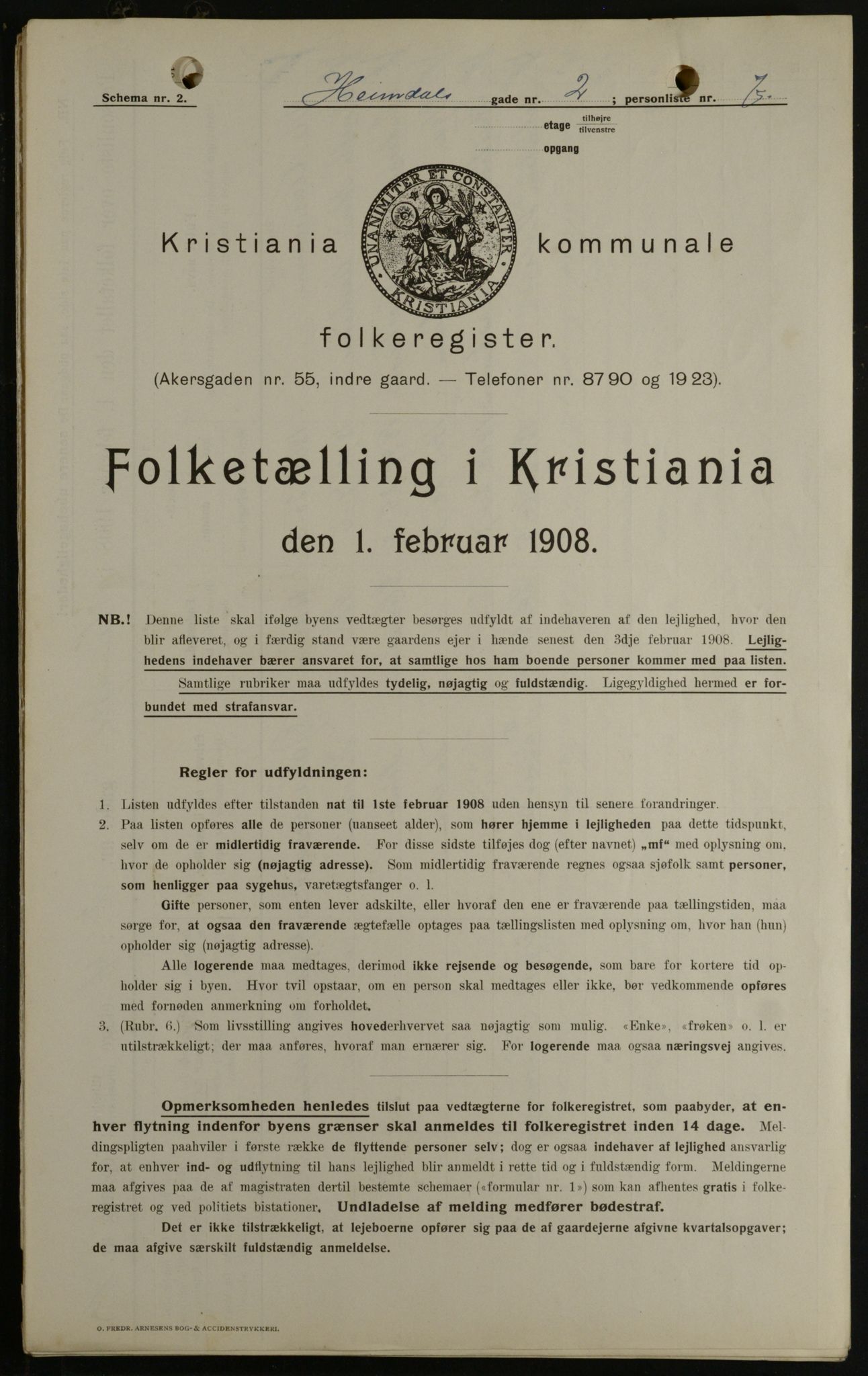 OBA, Municipal Census 1908 for Kristiania, 1908, p. 32915