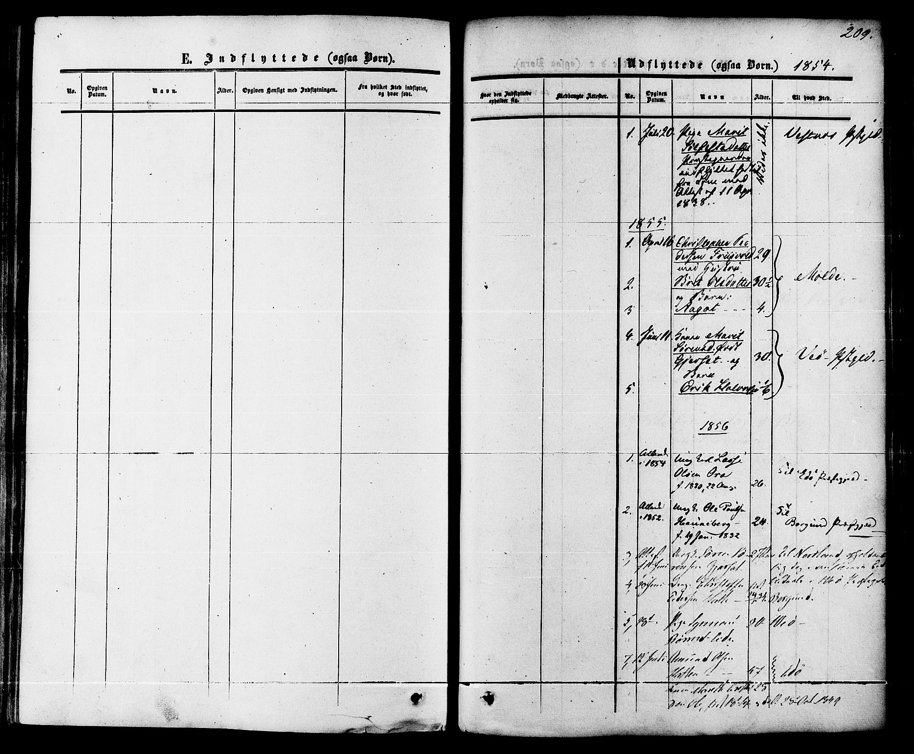 Ministerialprotokoller, klokkerbøker og fødselsregistre - Møre og Romsdal, SAT/A-1454/542/L0552: Parish register (official) no. 542A02, 1854-1884, p. 209