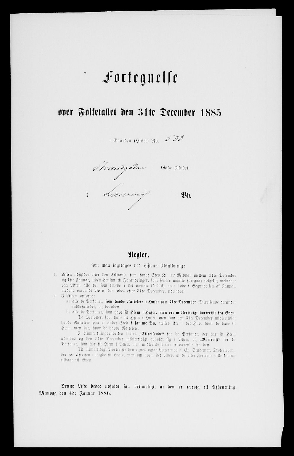 SAKO, 1885 census for 0707 Larvik, 1885, p. 1479