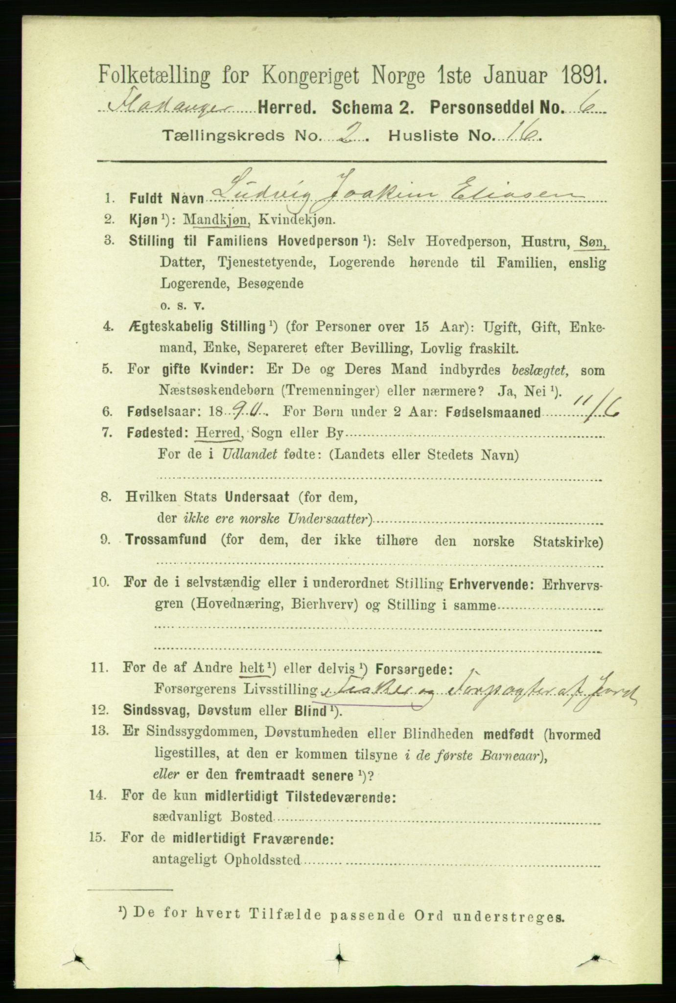 RA, 1891 census for 1749 Flatanger, 1891, p. 795