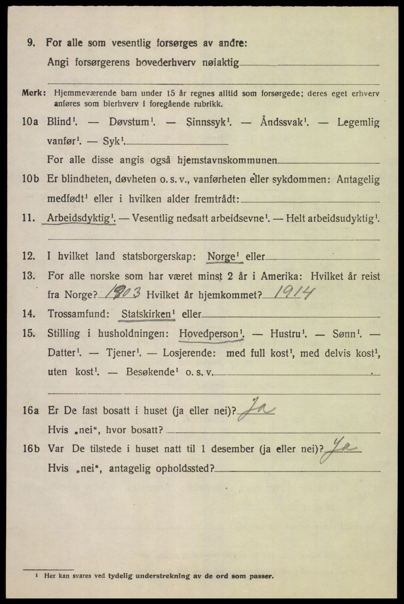 SAK, 1920 census for Åseral, 1920, p. 1147