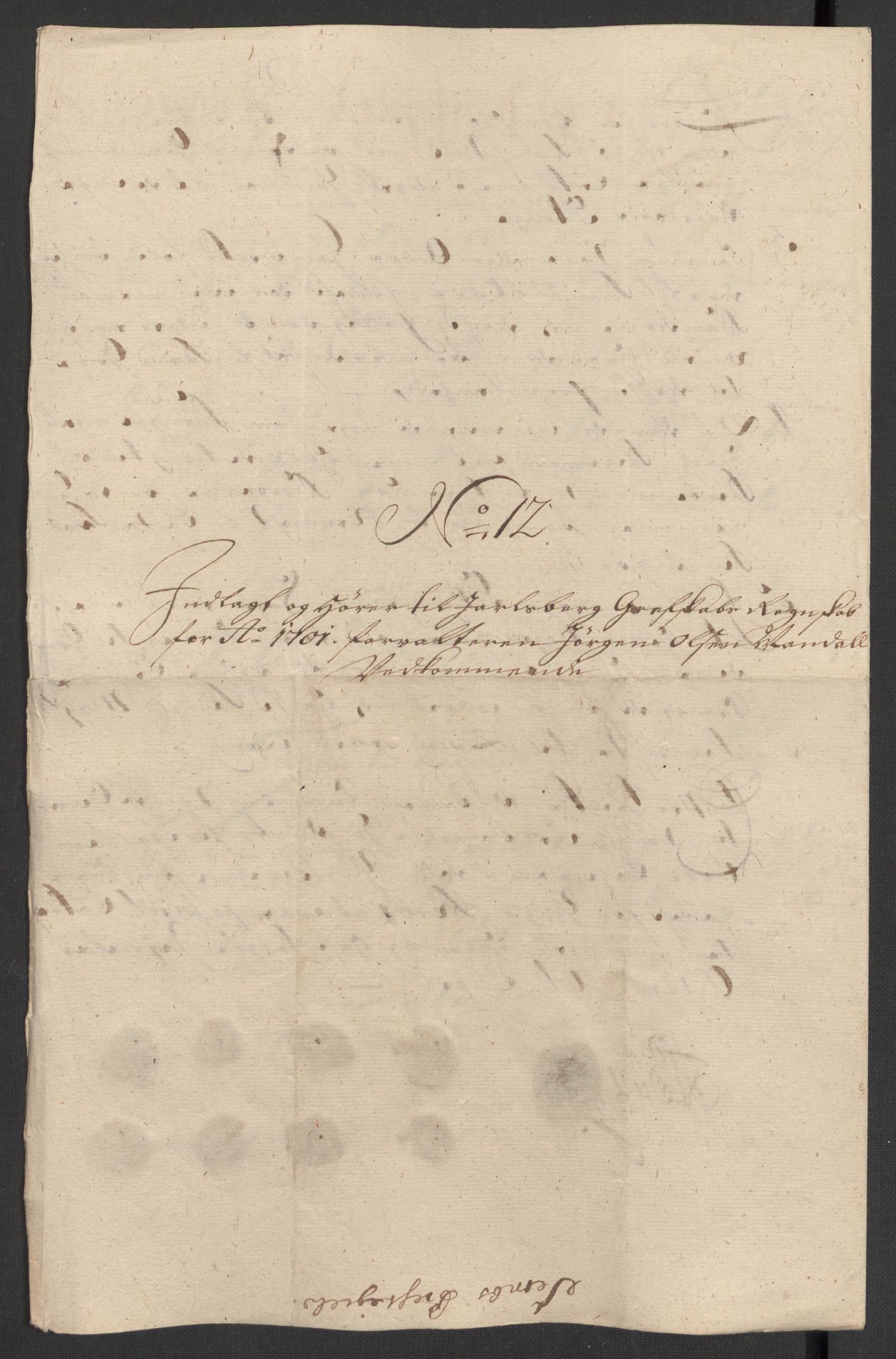 Rentekammeret inntil 1814, Reviderte regnskaper, Fogderegnskap, RA/EA-4092/R32/L1869: Fogderegnskap Jarlsberg grevskap, 1700-1701, p. 314