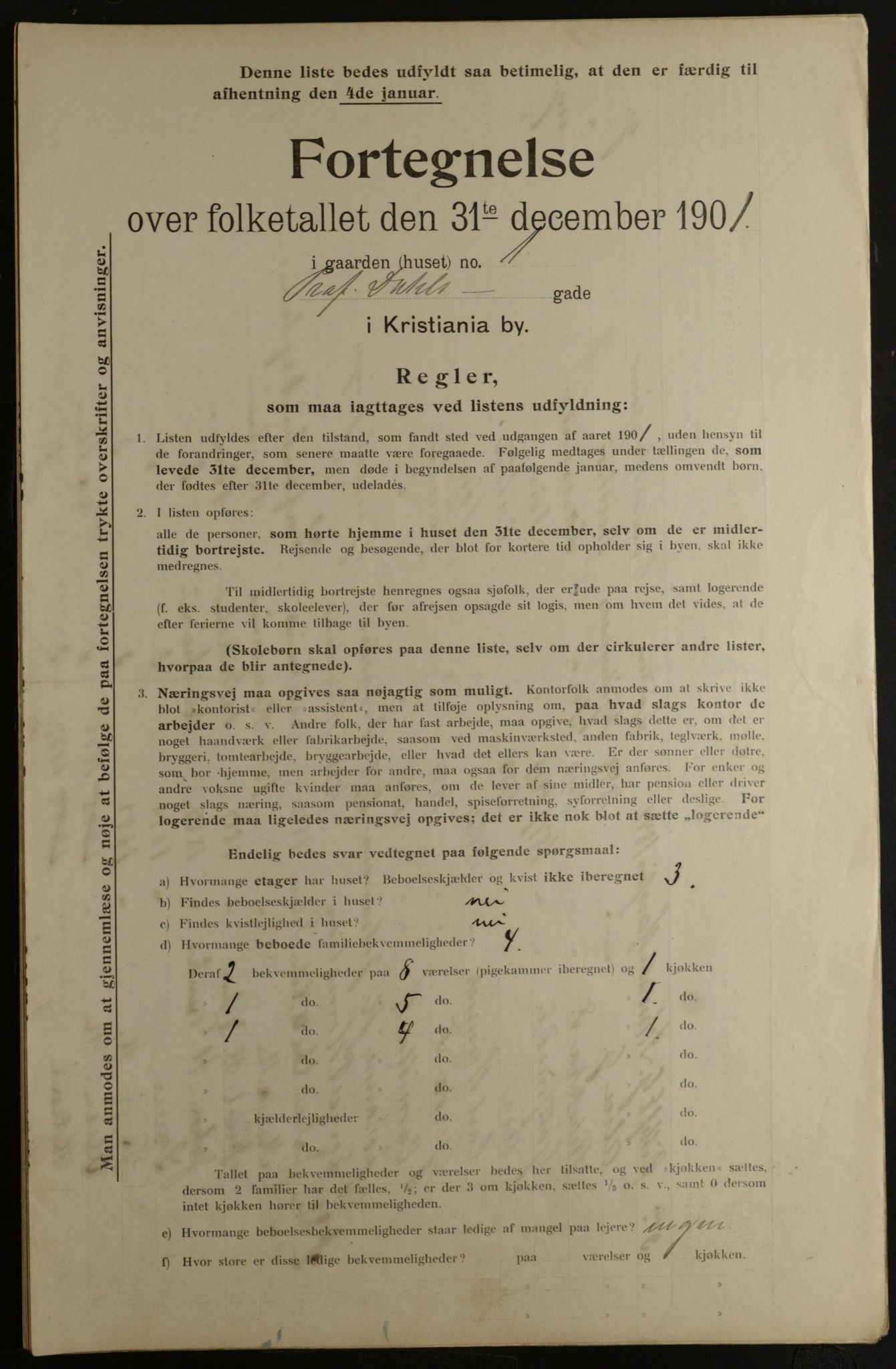 OBA, Municipal Census 1901 for Kristiania, 1901, p. 12512