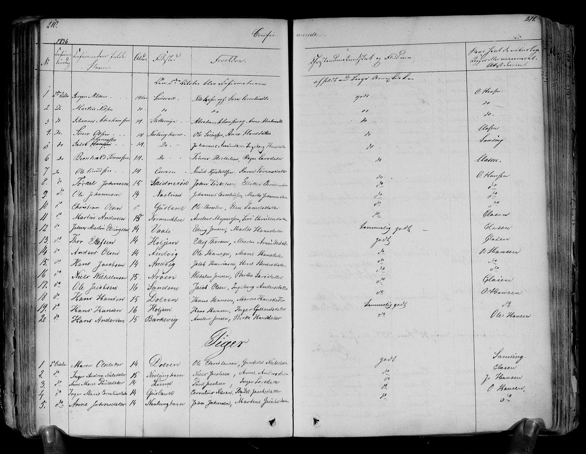 Brunlanes kirkebøker, AV/SAKO-A-342/F/Fa/L0003: Parish register (official) no. I 3, 1834-1845, p. 210-211