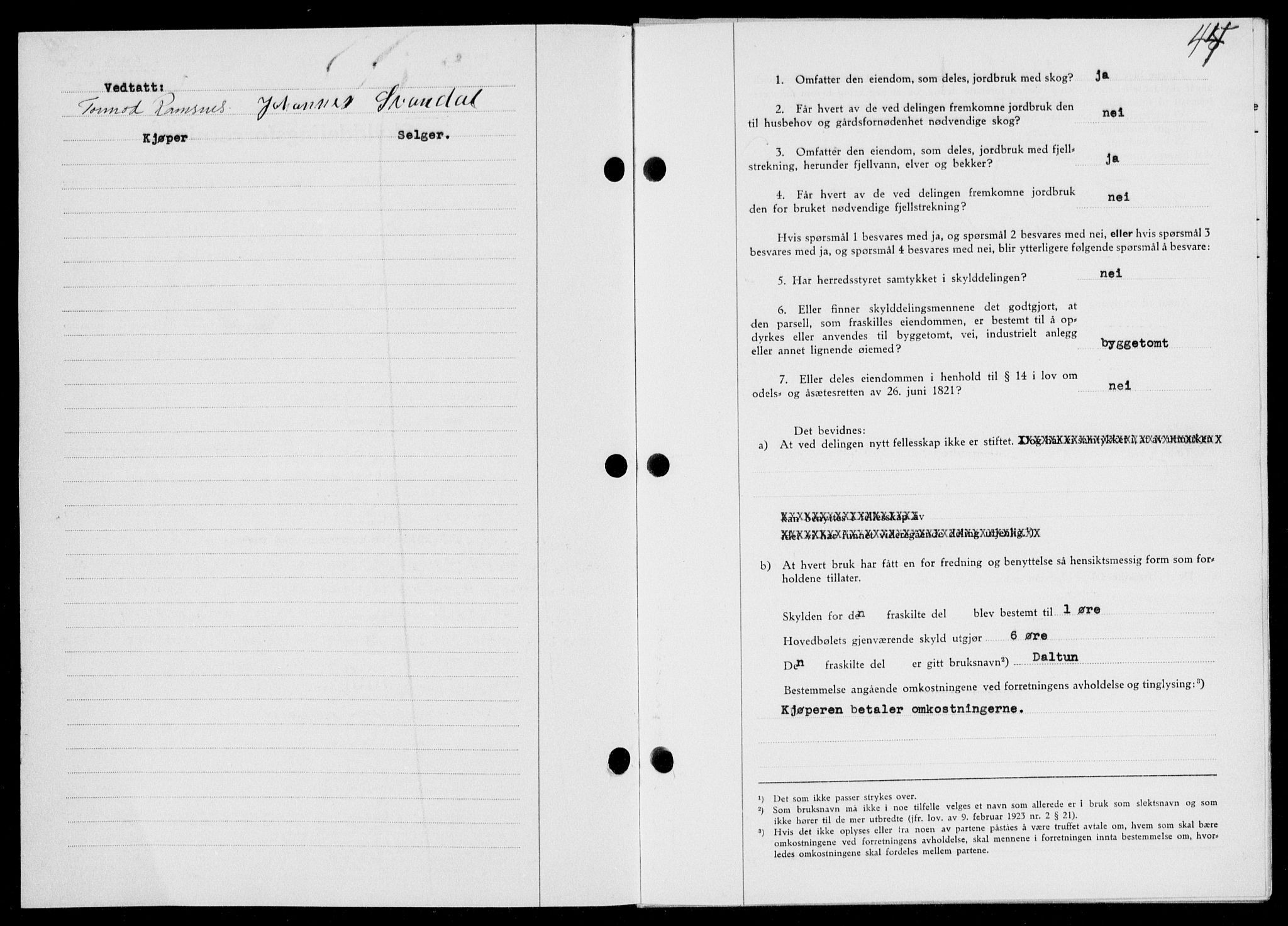 Ryfylke tingrett, SAST/A-100055/001/II/IIB/L0085: Mortgage book no. 64, 1941-1941, Diary no: : 211/1941