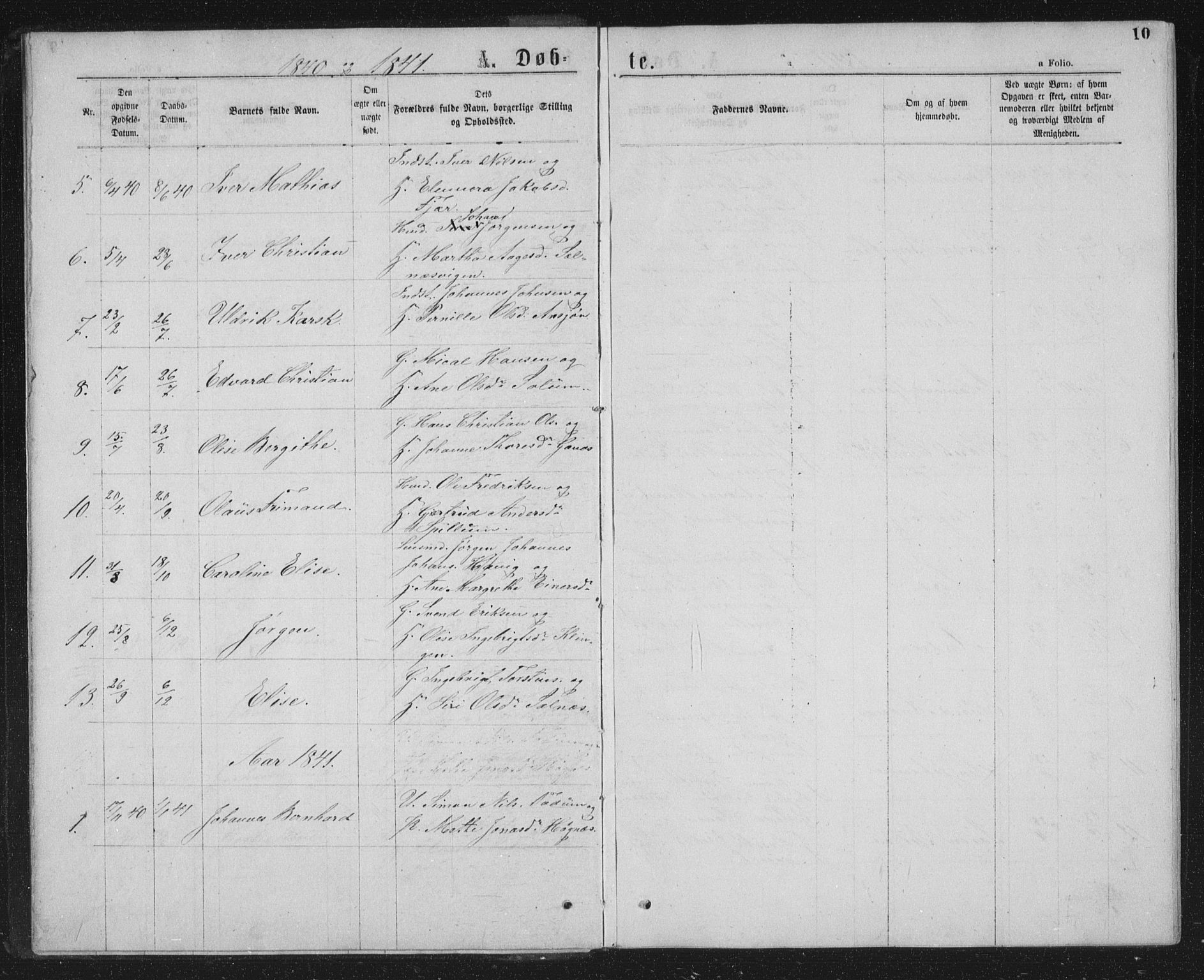 Ministerialprotokoller, klokkerbøker og fødselsregistre - Nord-Trøndelag, SAT/A-1458/768/L0566: Parish register (official) no. 768A01, 1836-1865, p. 10