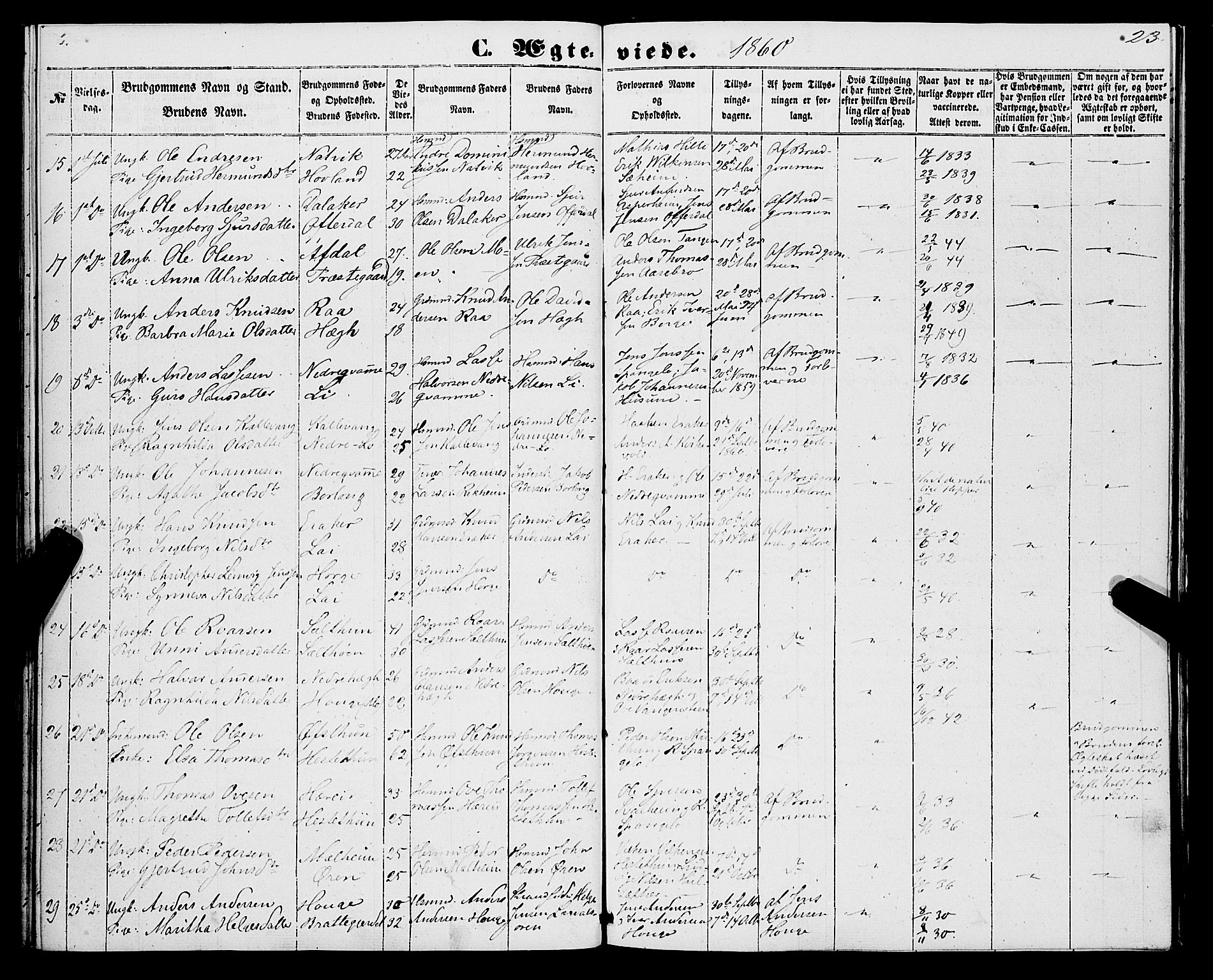 Lærdal sokneprestembete, SAB/A-81201: Parish register (official) no. A 15, 1853-1877, p. 23