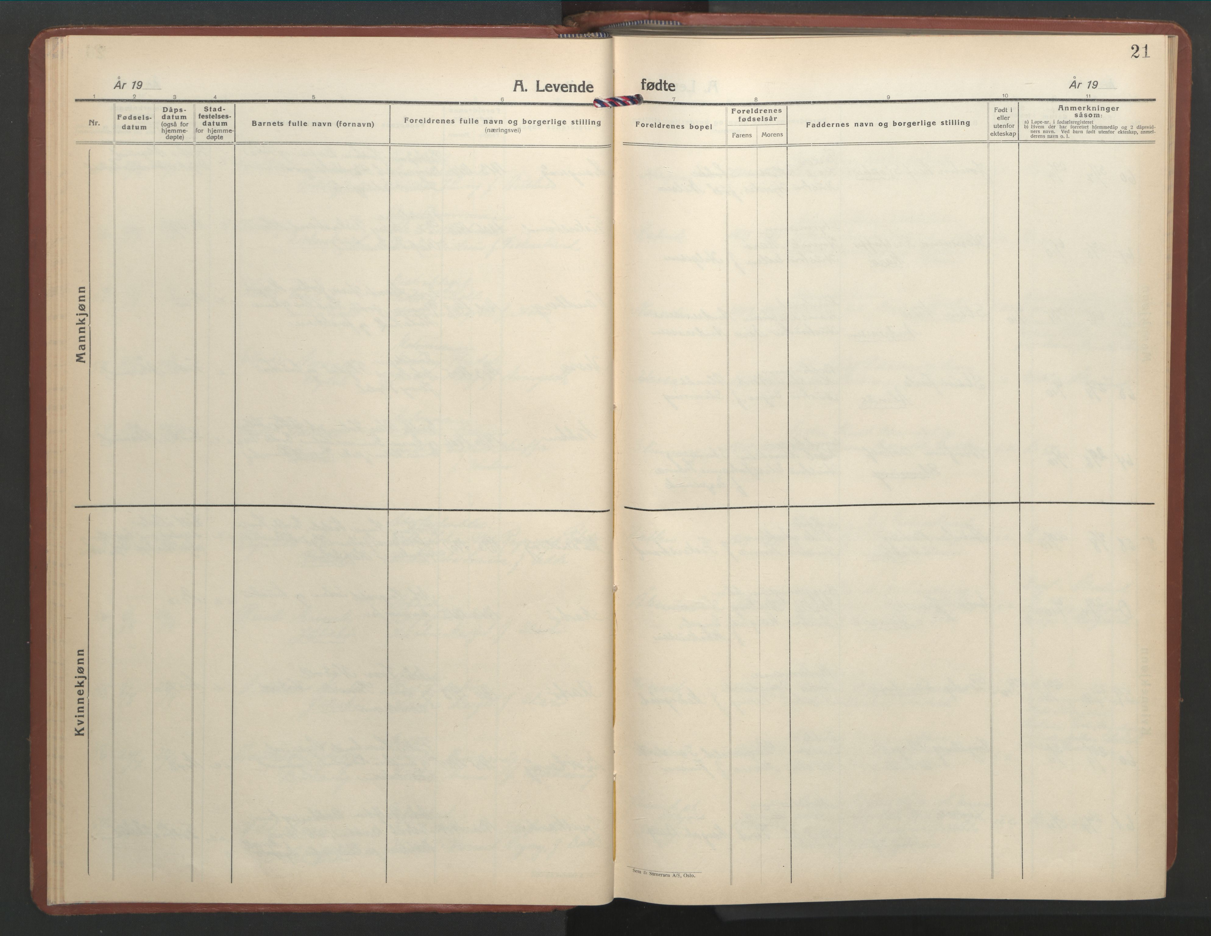 Ministerialprotokoller, klokkerbøker og fødselsregistre - Møre og Romsdal, SAT/A-1454/528/L0437: Parish register (copy) no. 528C18, 1939-1948, p. 21