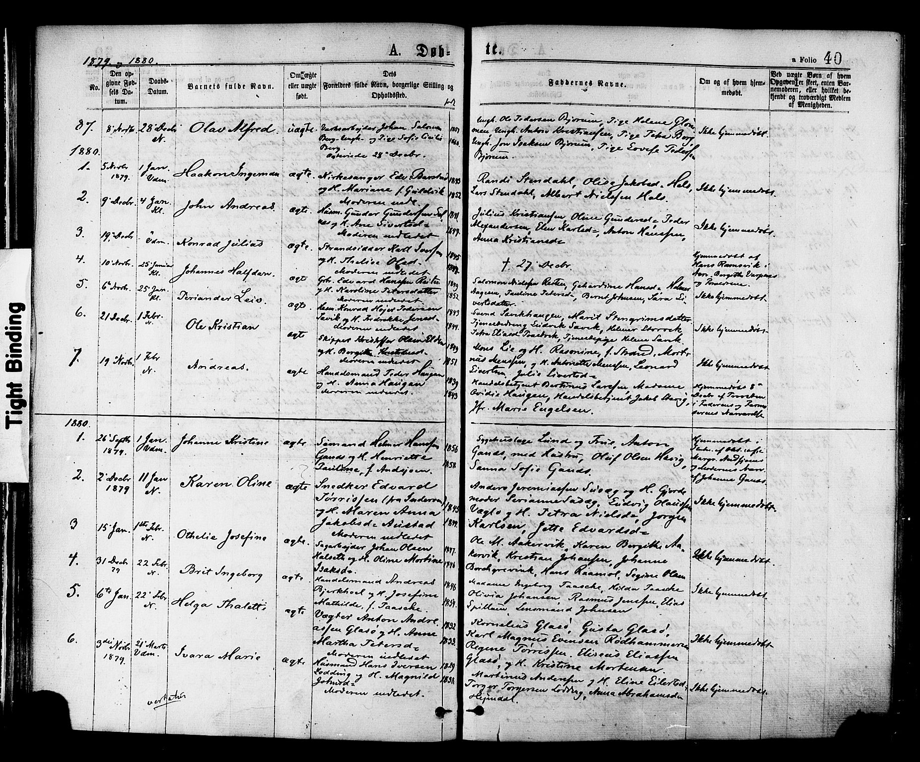 Ministerialprotokoller, klokkerbøker og fødselsregistre - Nord-Trøndelag, SAT/A-1458/768/L0572: Parish register (official) no. 768A07, 1874-1886, p. 40