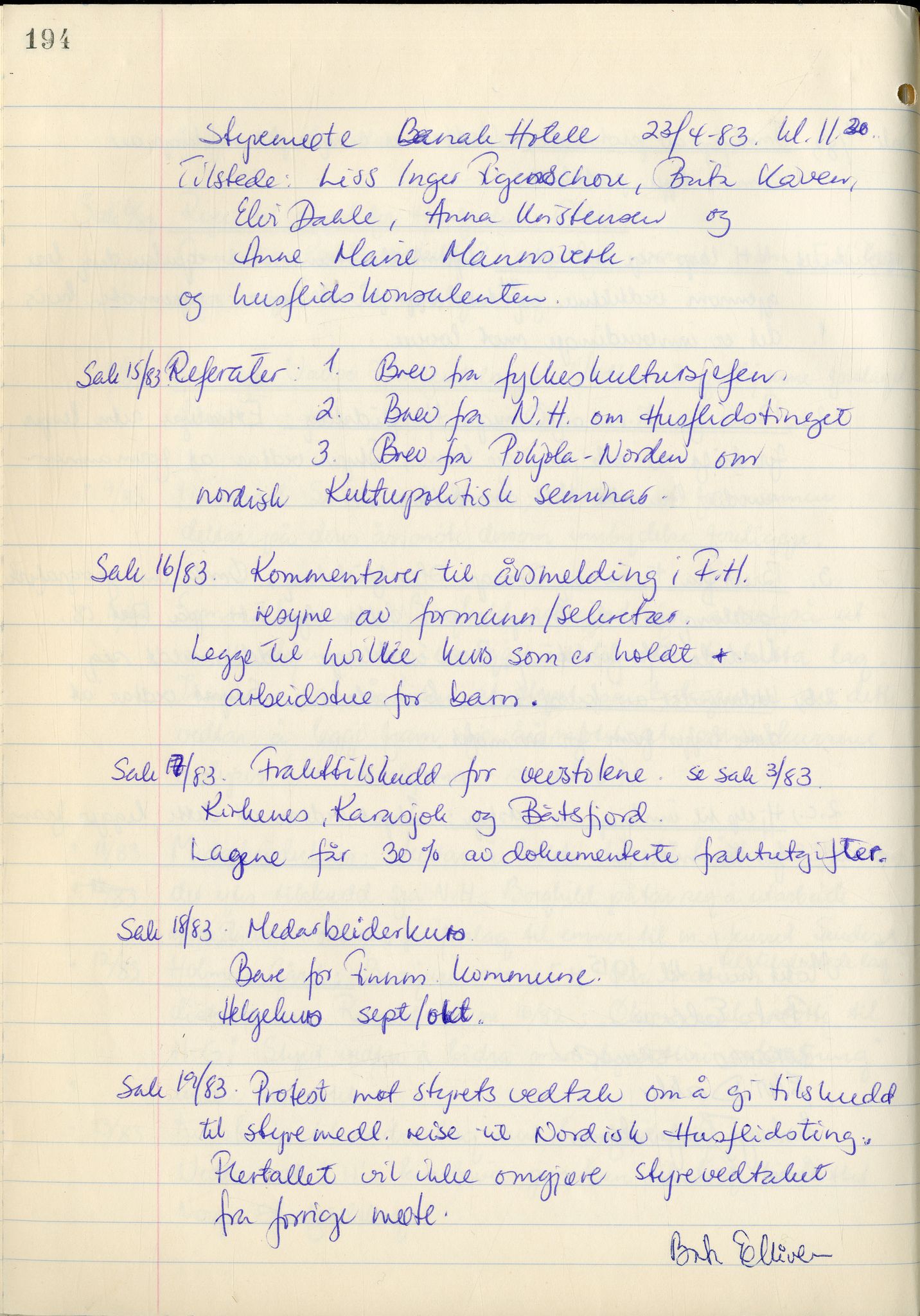 Finnmark Husflidslag, FMFB/A-1134/A/L0002: Møtebok, 1971-1983, p. 241