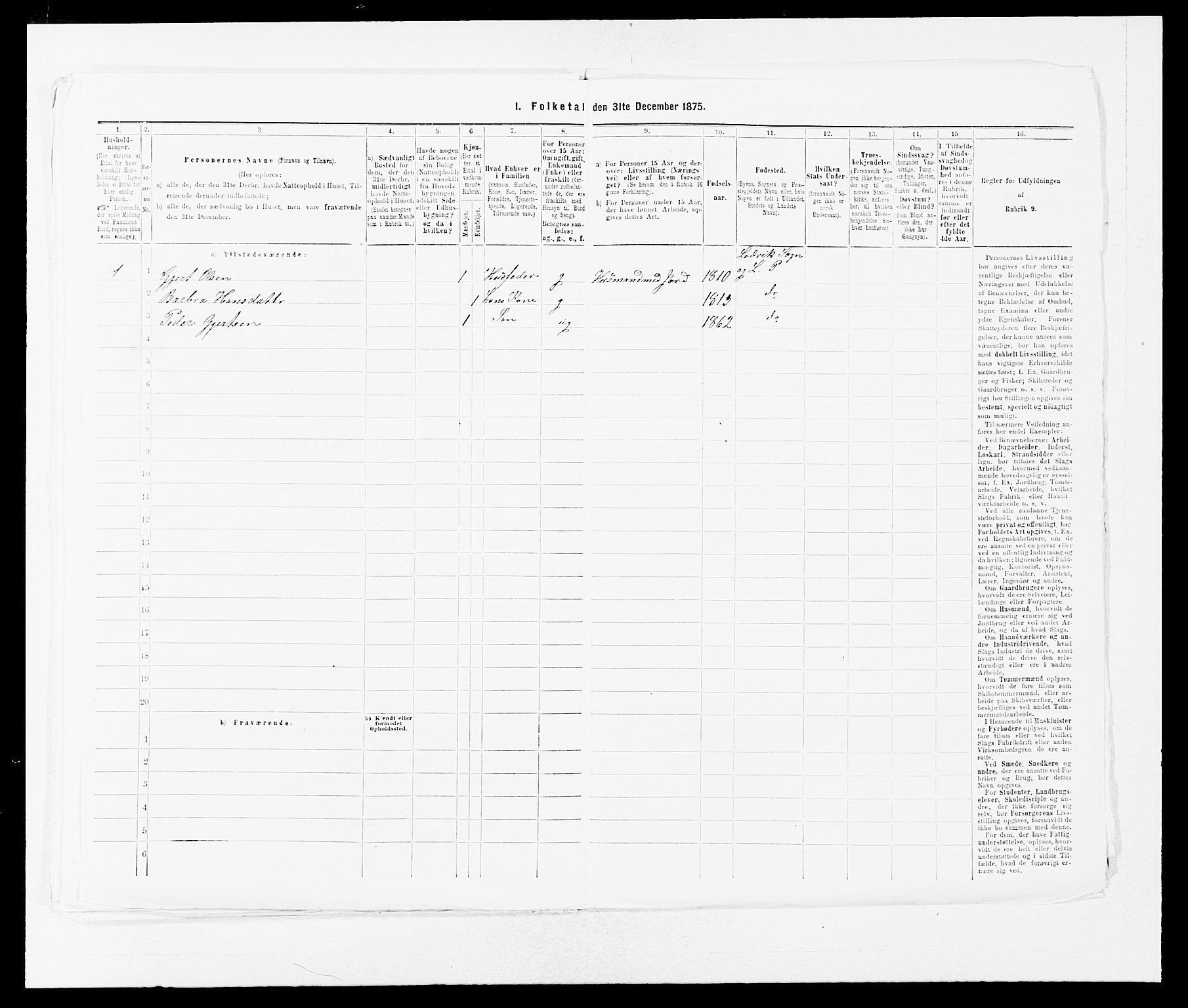 SAB, 1875 census for 1415P Lavik, 1875, p. 279