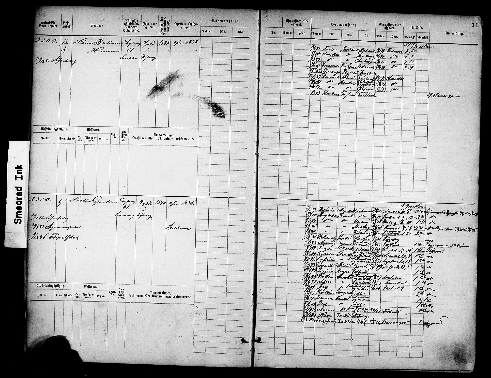 Tvedestrand mønstringskrets, SAK/2031-0011/F/Fb/L0018: Hovedrulle nr 2289-3056, U-34, 1882-1892, p. 13