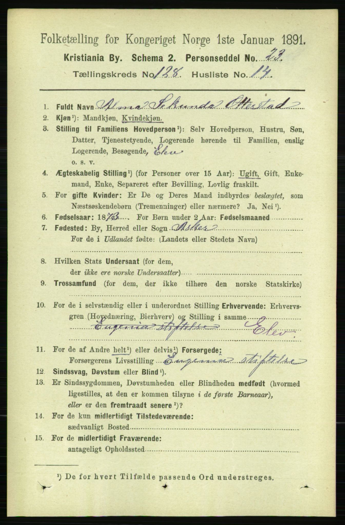 RA, 1891 census for 0301 Kristiania, 1891, p. 68927