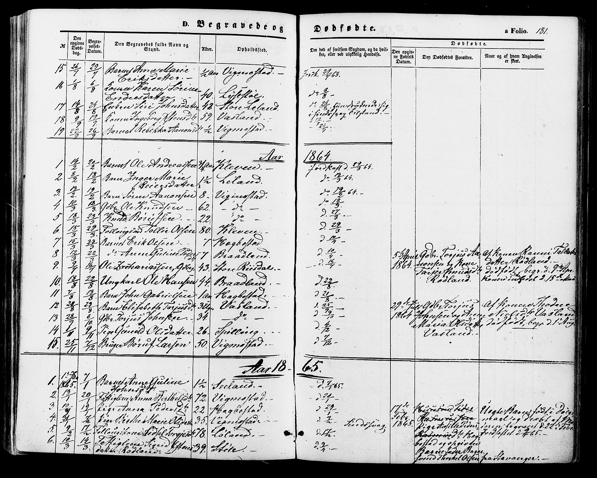 Nord-Audnedal sokneprestkontor, AV/SAK-1111-0032/F/Fa/Fab/L0002: Parish register (official) no. A 2, 1859-1882, p. 181