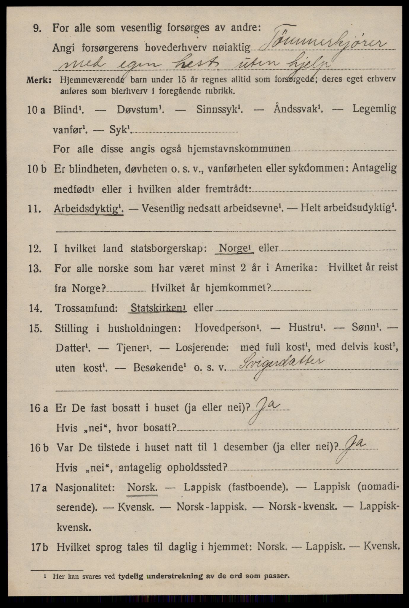 SAT, 1920 census for Røros, 1920, p. 9383