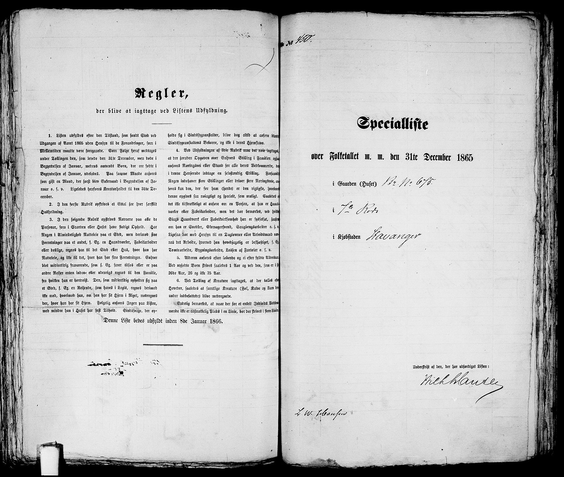 RA, 1865 census for Stavanger, 1865, p. 929