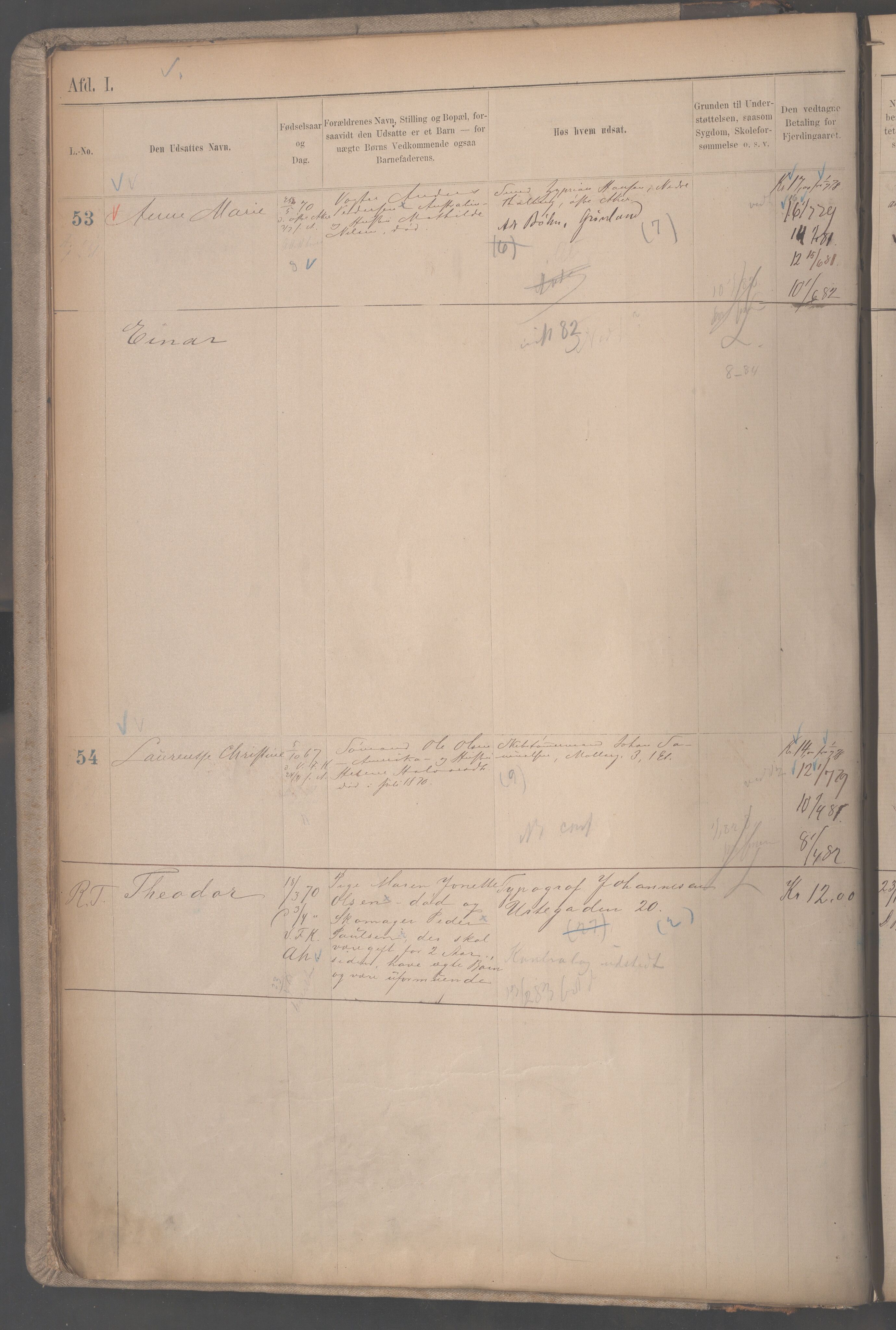 Fattigvesenet, OBA/A-20045/H/Hb/L0002: Manntallsprotokoll. Mnr. 1-665, 1879-1887, p. 17a