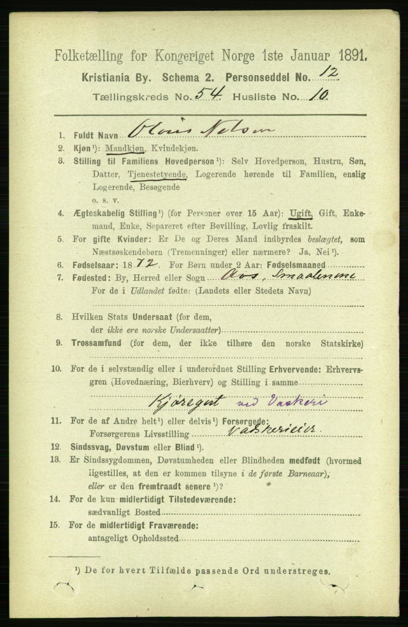 RA, 1891 census for 0301 Kristiania, 1891, p. 30061