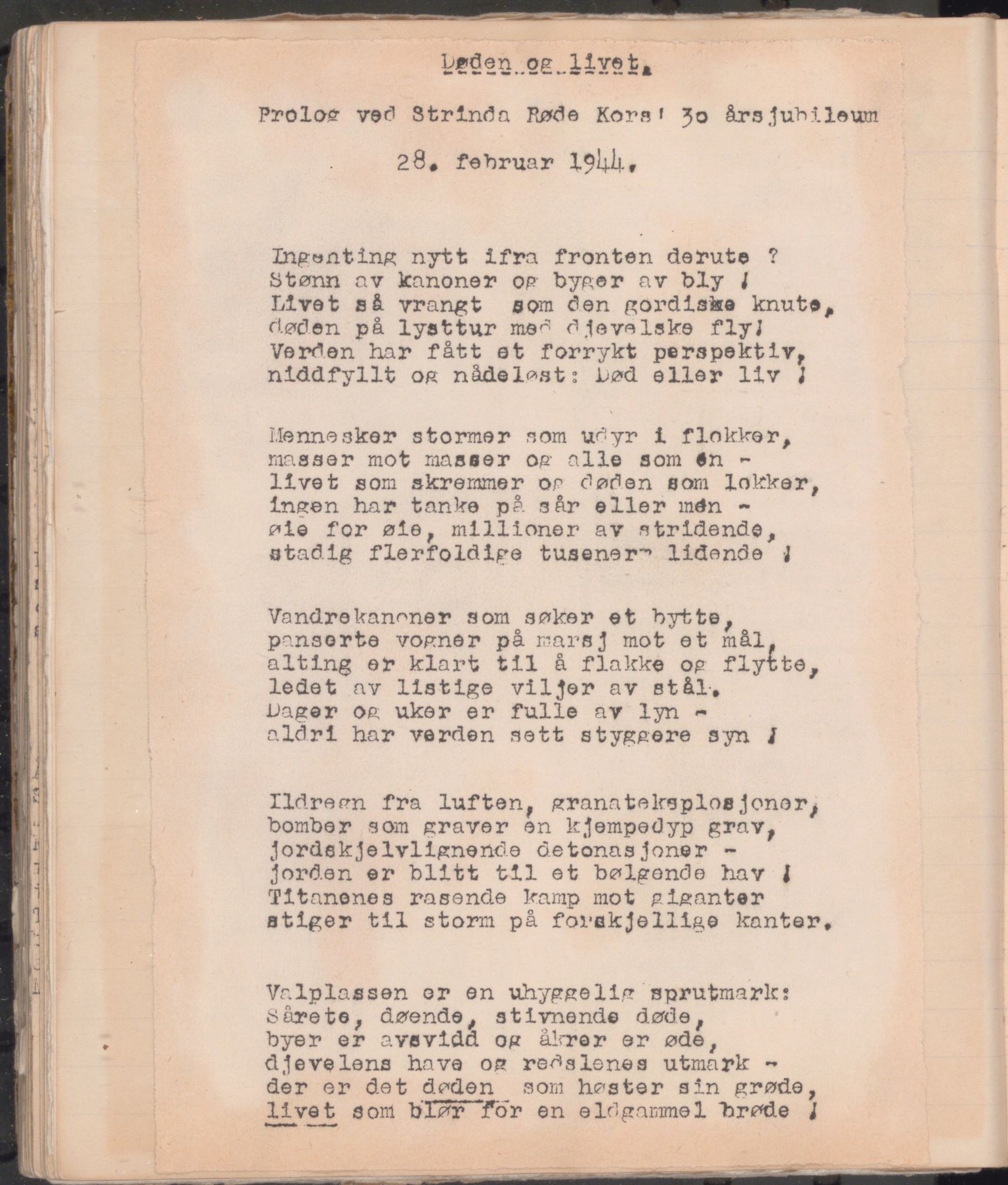 Trondheim Røde Kors, TRKO/PA-1204/A/Ab/L0004: Dagbok for Strinda Røde Kors, 1926-1952, p. 328