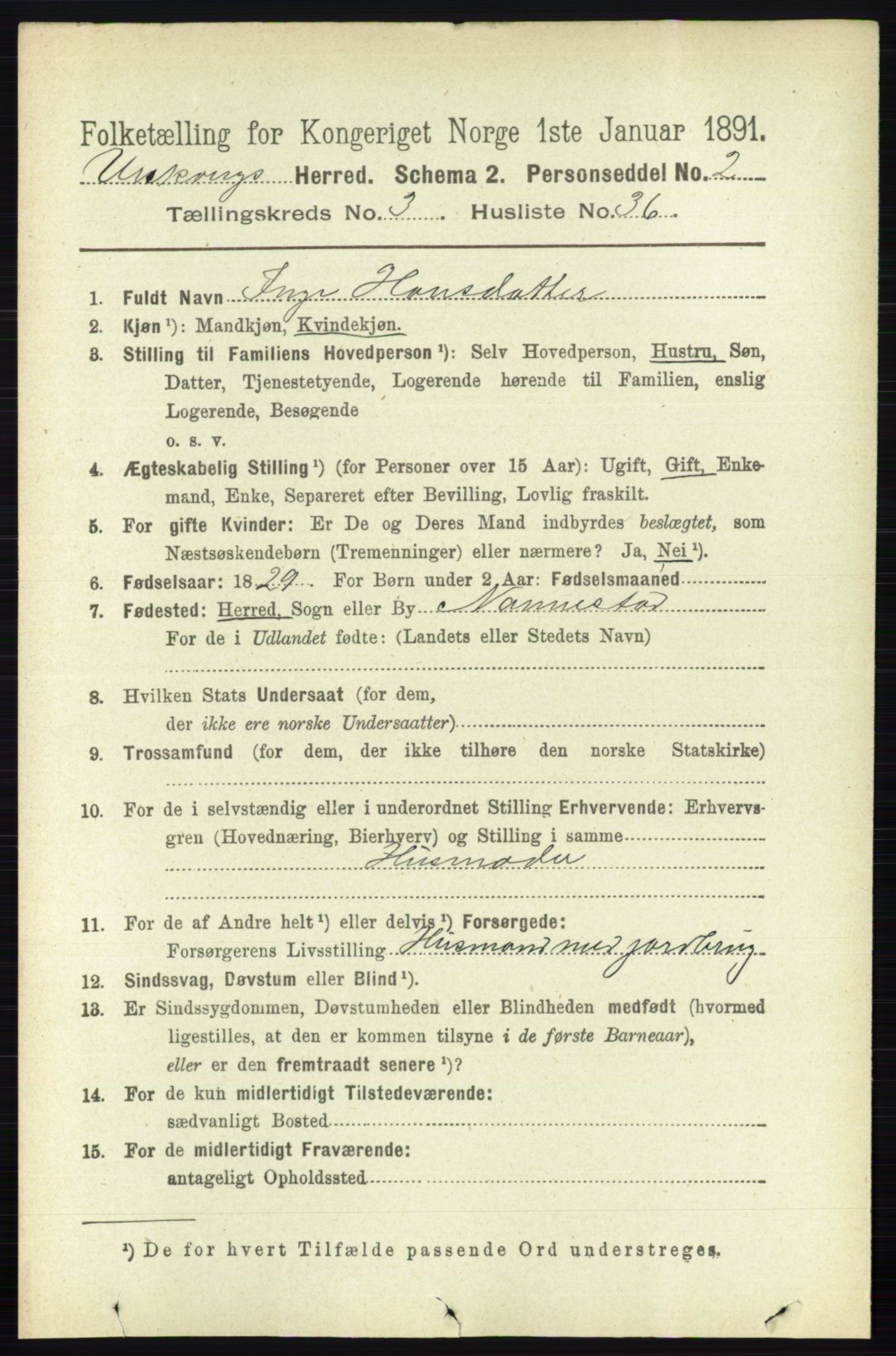 RA, 1891 census for 0224 Aurskog, 1891, p. 723