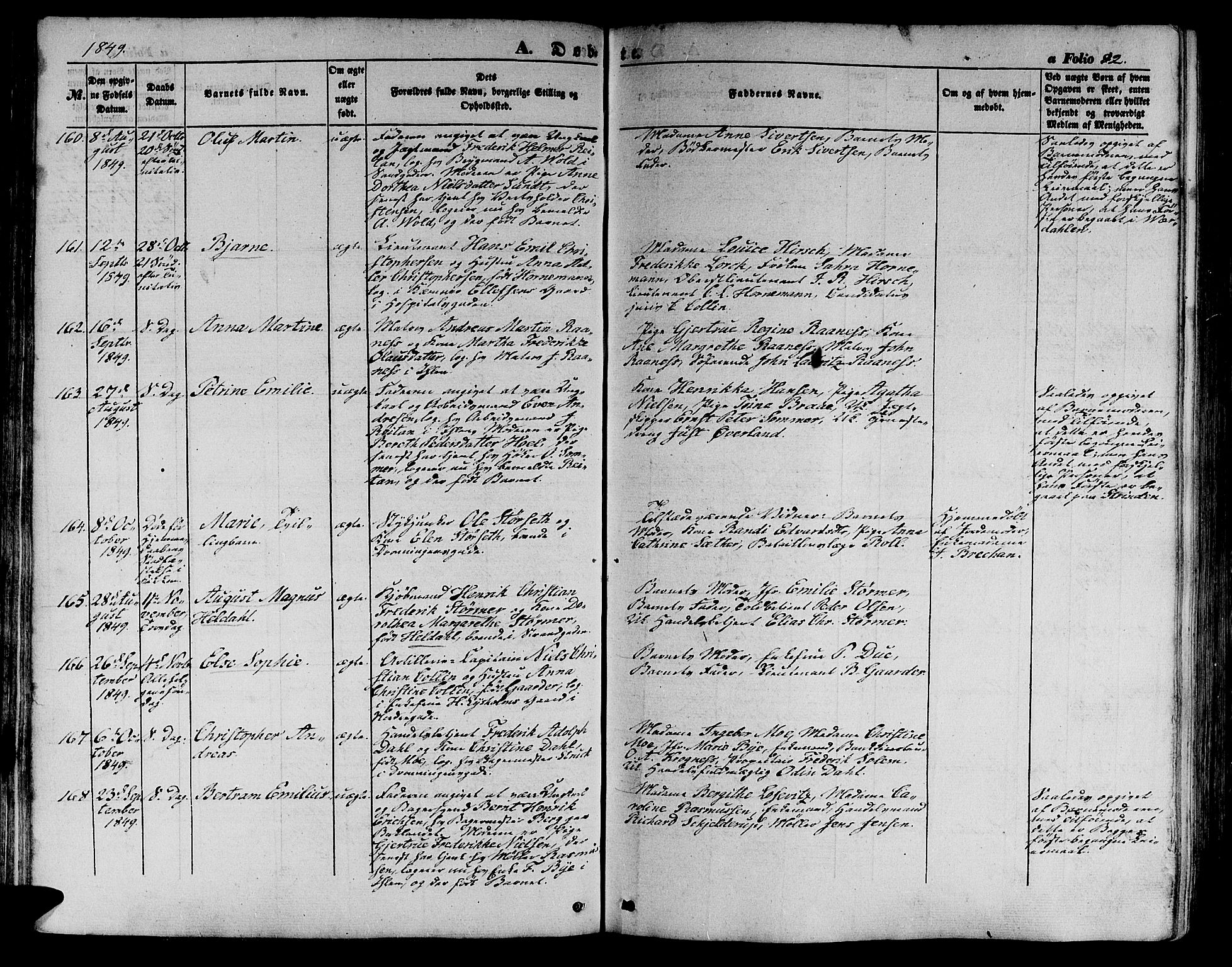 Ministerialprotokoller, klokkerbøker og fødselsregistre - Sør-Trøndelag, SAT/A-1456/602/L0137: Parish register (copy) no. 602C05, 1846-1856, p. 82