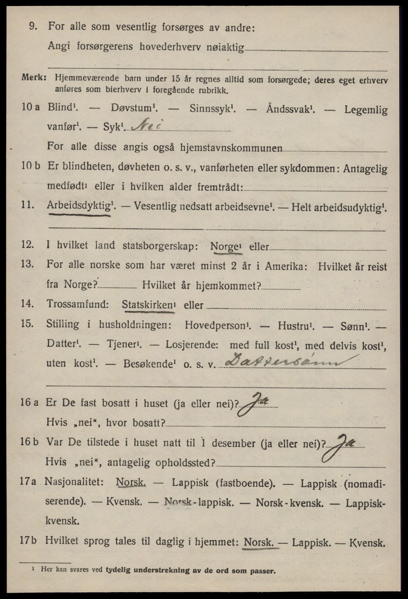 SAT, 1920 census for Soknedal, 1920, p. 4377