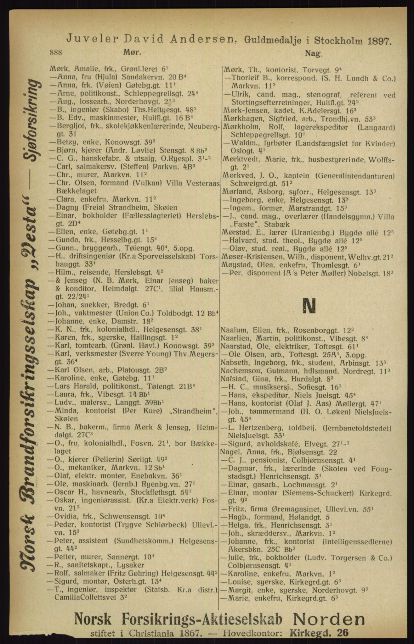 Kristiania/Oslo adressebok, PUBL/-, 1916, p. 888