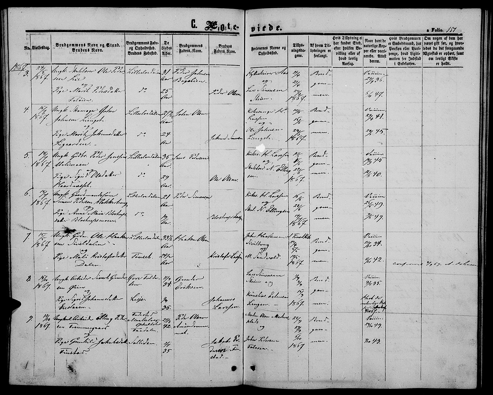 Alvdal prestekontor, AV/SAH-PREST-060/H/Ha/Hab/L0002: Parish register (copy) no. 2, 1863-1878, p. 151