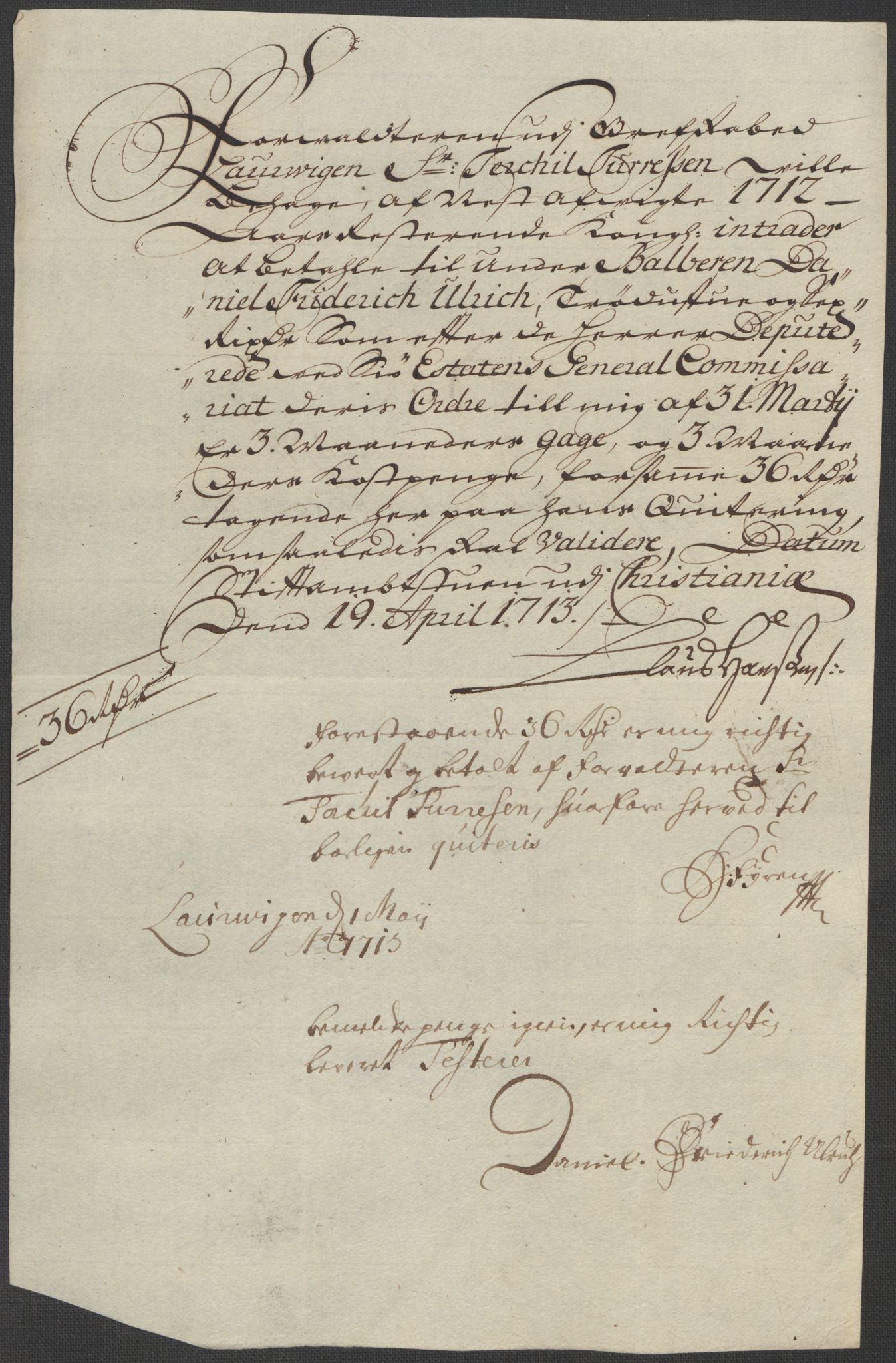 Rentekammeret inntil 1814, Reviderte regnskaper, Fogderegnskap, AV/RA-EA-4092/R33/L1984: Fogderegnskap Larvik grevskap, 1712, p. 229