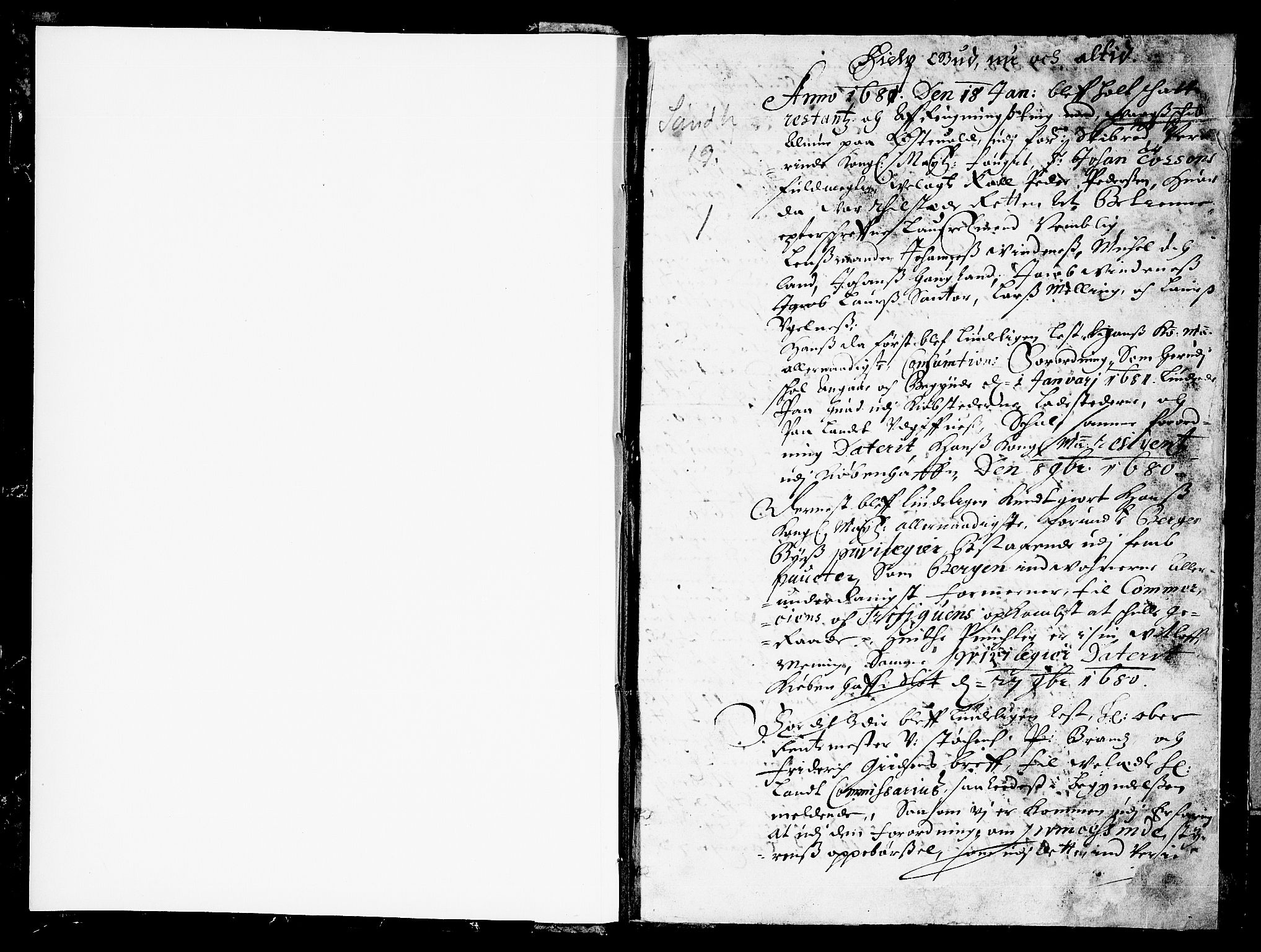 Sunnhordland sorenskrivar, SAB/A-2401/1/F/Faa/L0019: Tingbøker, 1681, p. 0b-1a