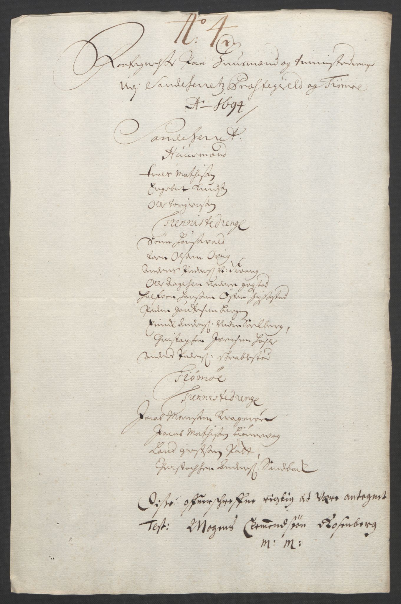Rentekammeret inntil 1814, Reviderte regnskaper, Fogderegnskap, AV/RA-EA-4092/R33/L1974: Fogderegnskap Larvik grevskap, 1693-1695, p. 168