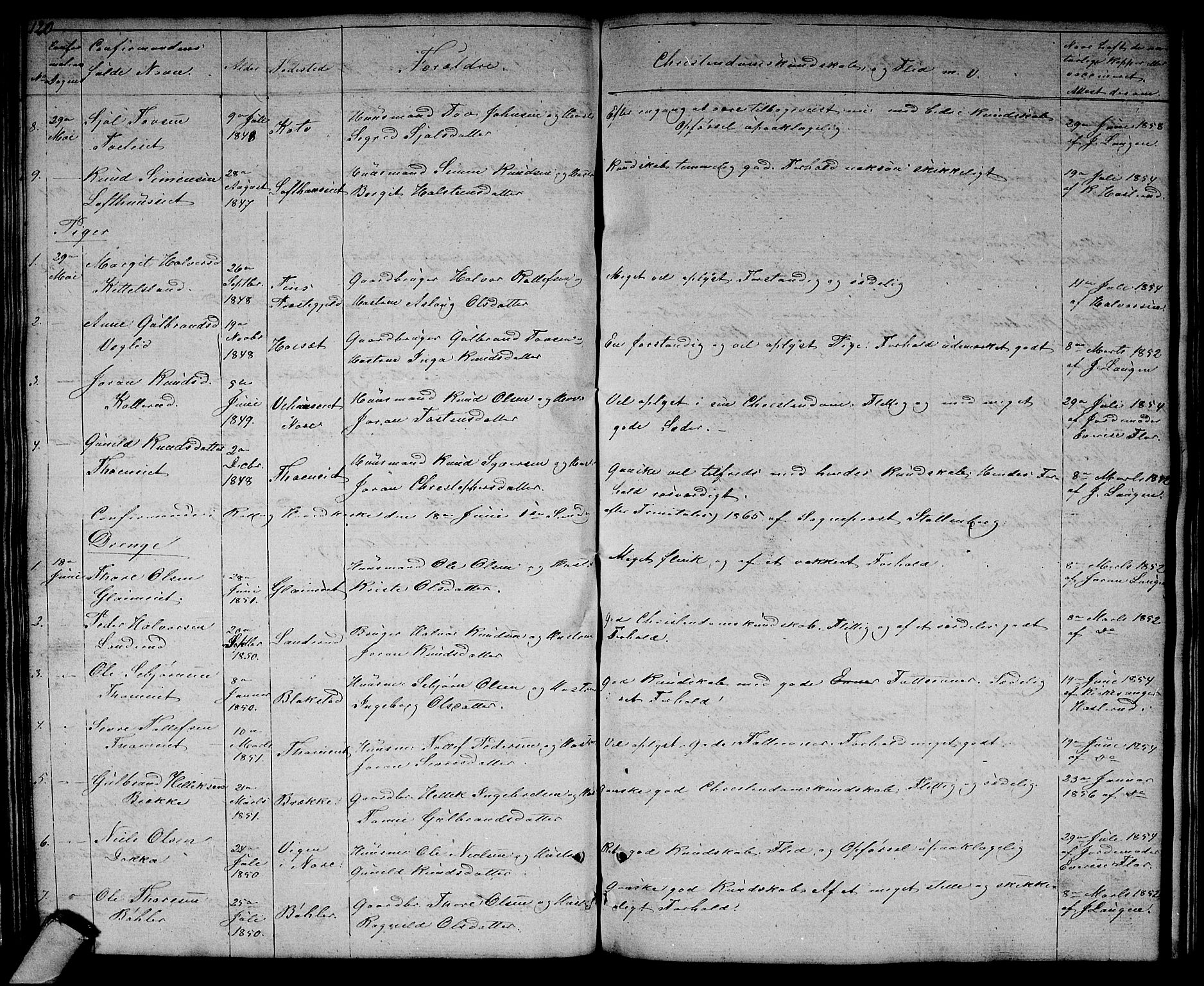Rollag kirkebøker, SAKO/A-240/G/Gb/L0001: Parish register (copy) no. II 1, 1836-1877, p. 120
