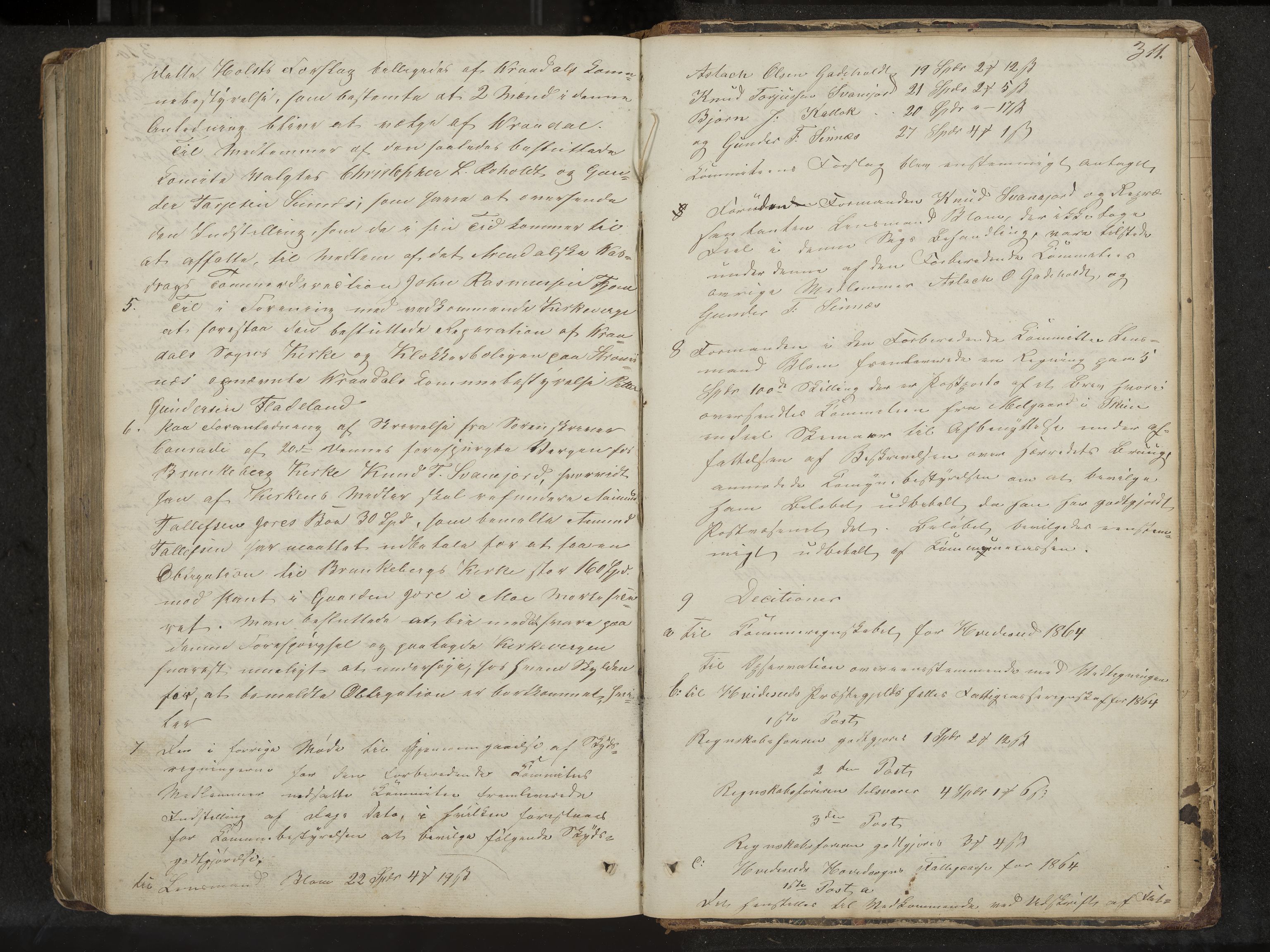 Kviteseid formannskap og sentraladministrasjon, IKAK/0829021/A/Aa/L0001: Møtebok med register, 1837-1866, p. 311