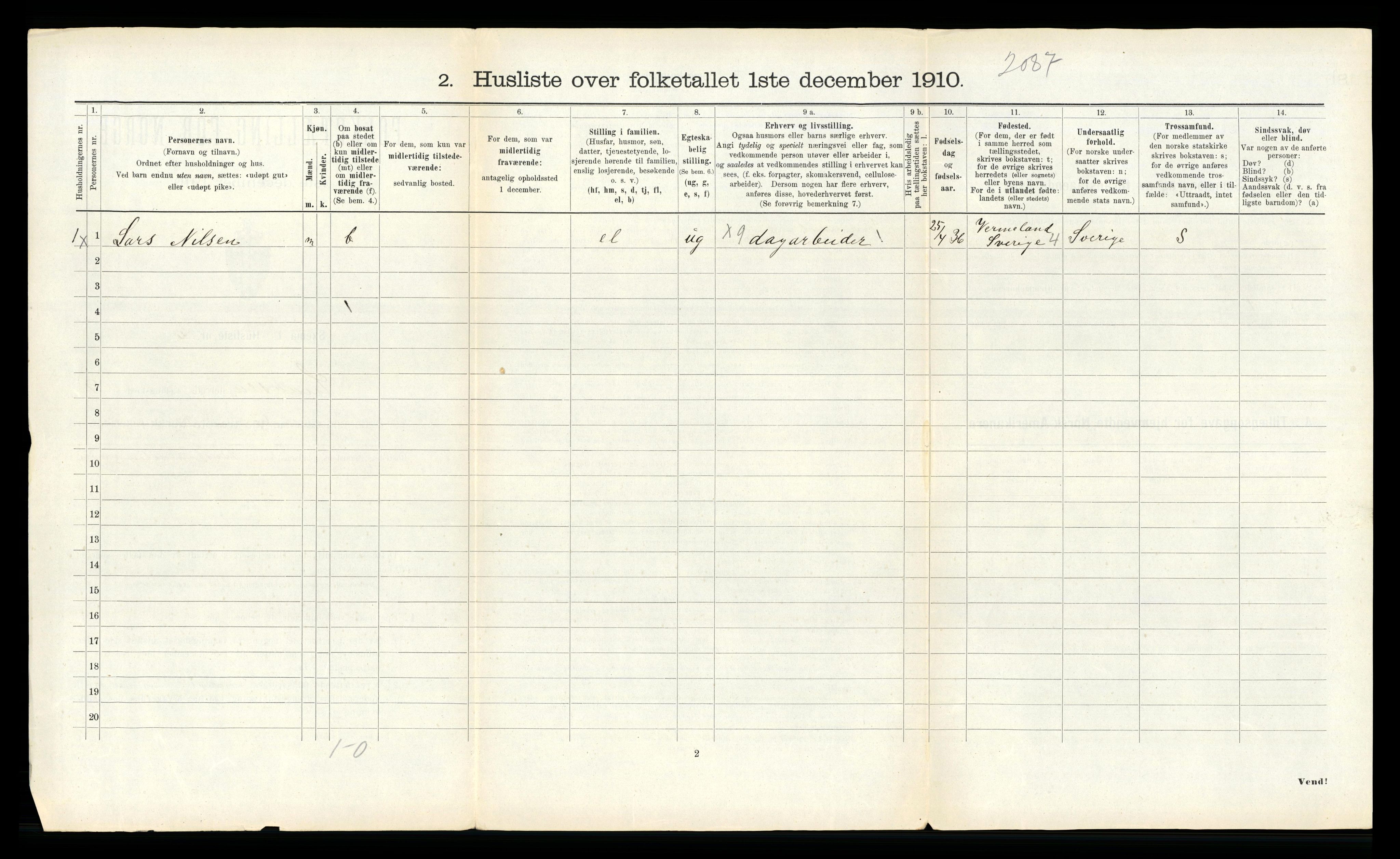 RA, 1910 census for Snåsa, 1910, p. 853