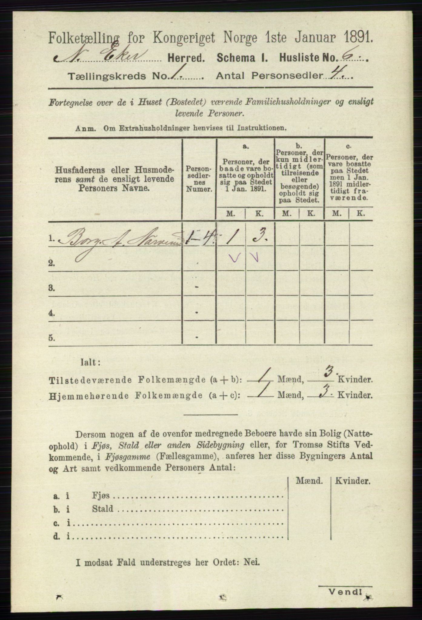 RA, 1891 census for 0625 Nedre Eiker, 1891, p. 30