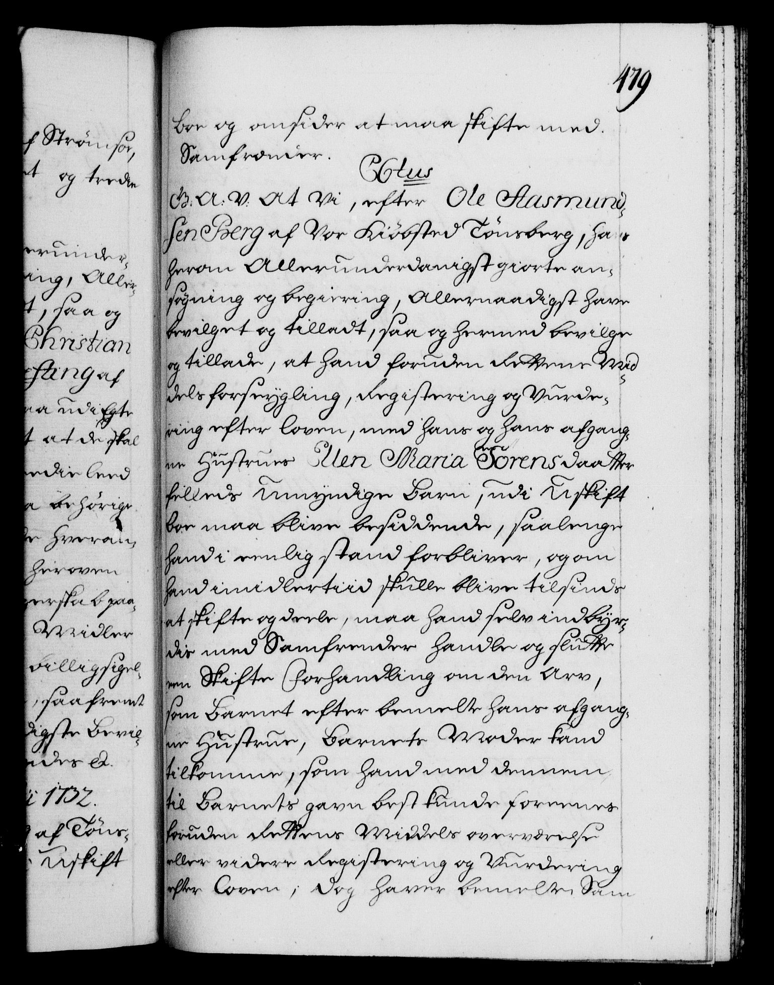 Danske Kanselli 1572-1799, AV/RA-EA-3023/F/Fc/Fca/Fcaa/L0027: Norske registre, 1730-1732, p. 479a