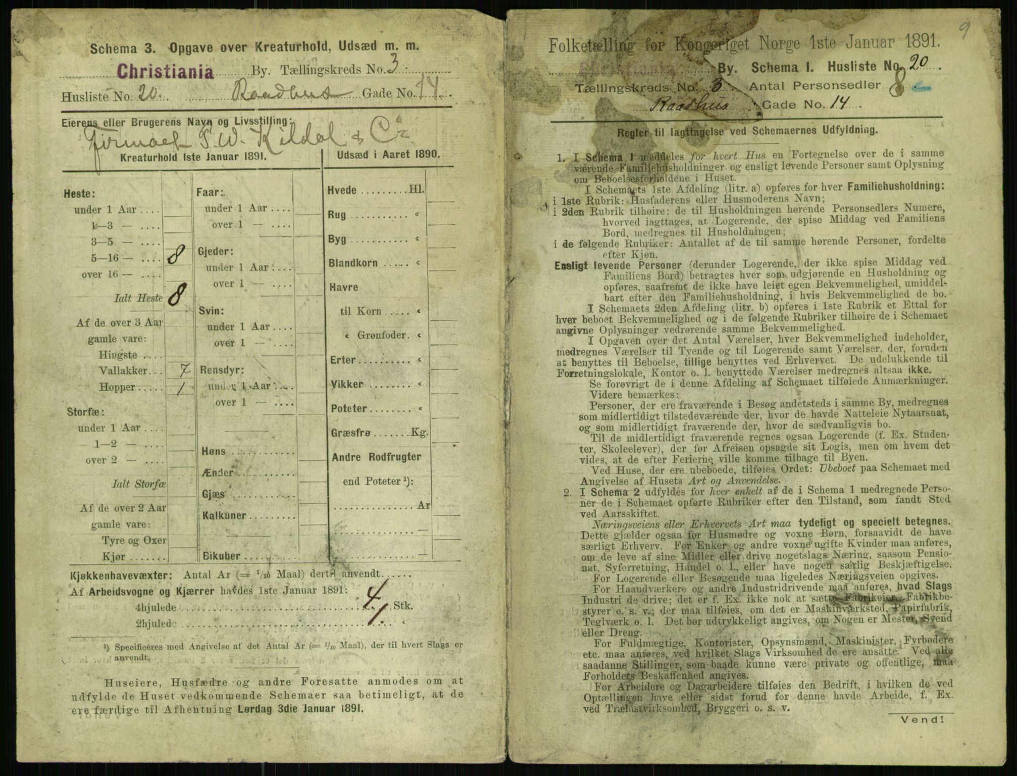 RA, 1891 census for 0301 Kristiania, 1891, p. 1221