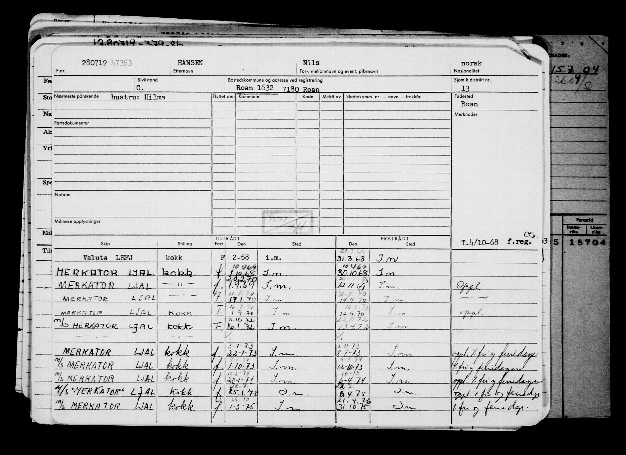 Direktoratet for sjømenn, RA/S-3545/G/Gb/L0170: Hovedkort, 1919, p. 484