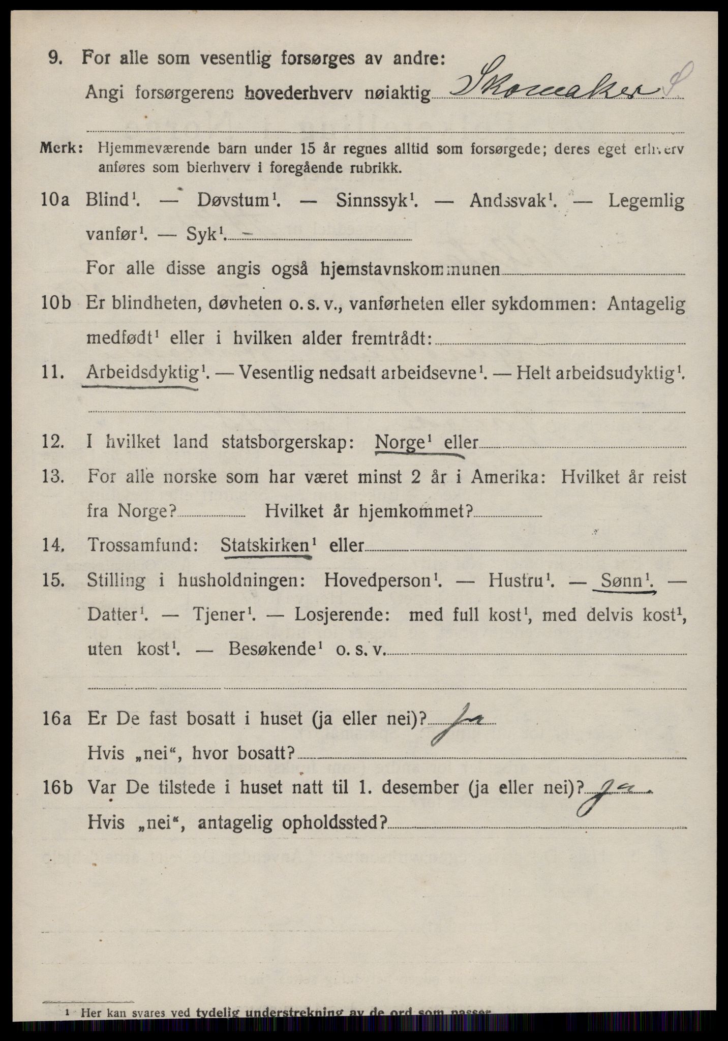 SAT, 1920 census for Ulstein, 1920, p. 1845