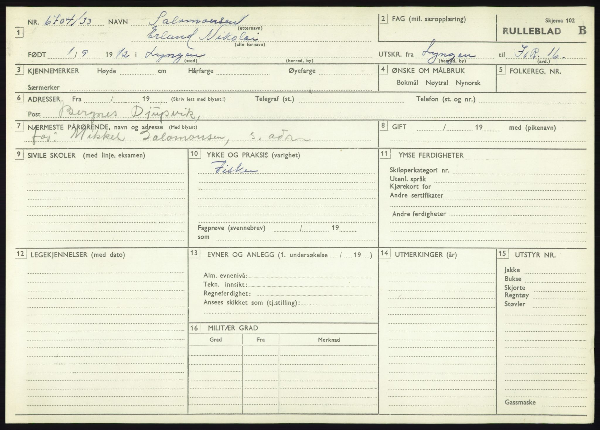 Forsvaret, Troms infanteriregiment nr. 16, AV/RA-RAFA-3146/P/Pa/L0017: Rulleblad for regimentets menige mannskaper, årsklasse 1933, 1933, p. 1137