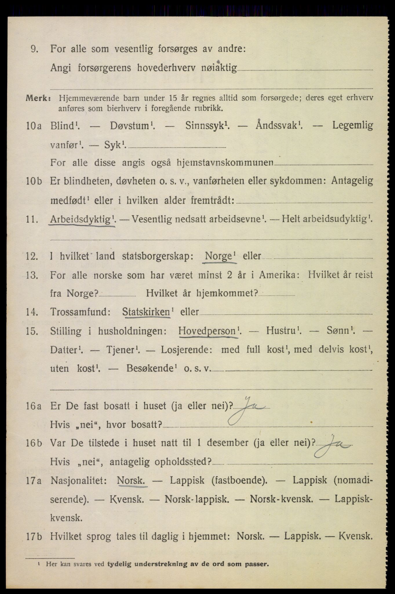 SAT, 1920 census for Ankenes, 1920, p. 3444