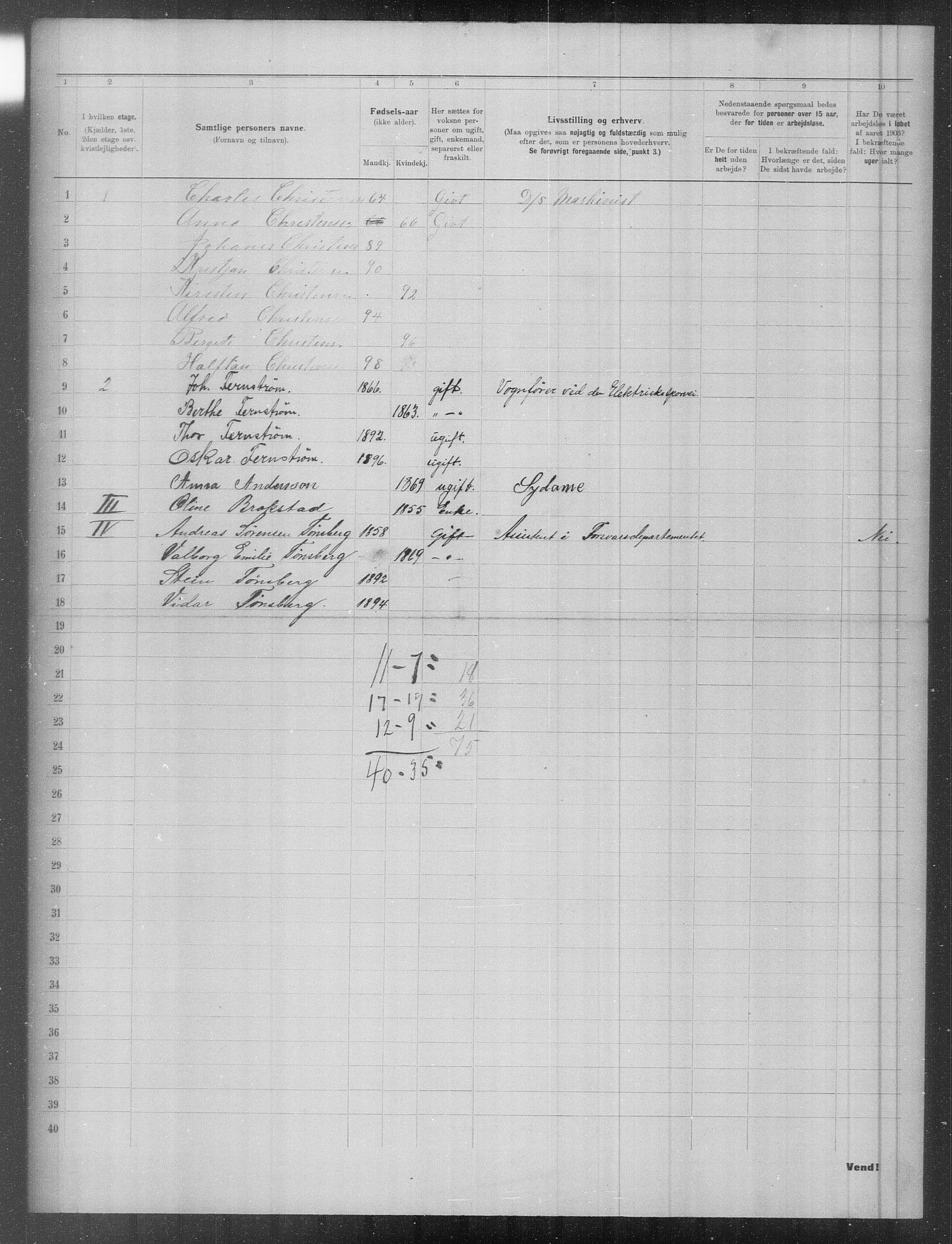 OBA, Municipal Census 1903 for Kristiania, 1903, p. 8584