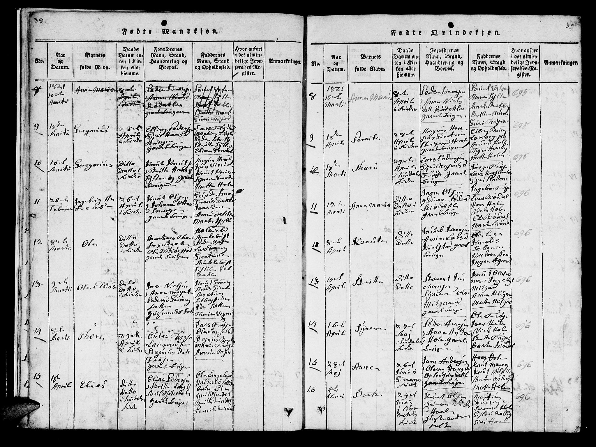 Ministerialprotokoller, klokkerbøker og fødselsregistre - Møre og Romsdal, SAT/A-1454/519/L0246: Parish register (official) no. 519A05, 1817-1834, p. 38-39